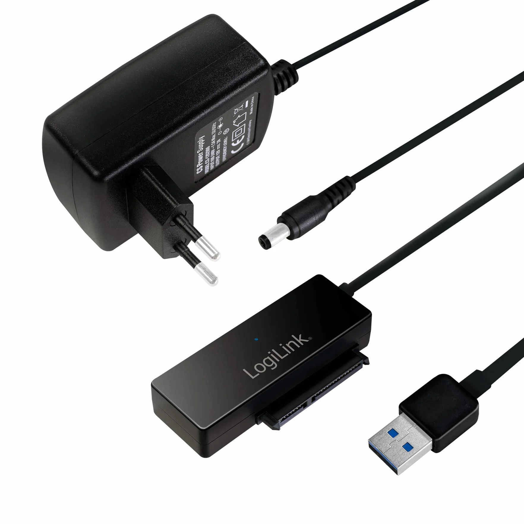 LogiLink AU0050 adapter USB 3.0 na SATA 3G/6G z włącznikiem/wyłącznikiem, czarny