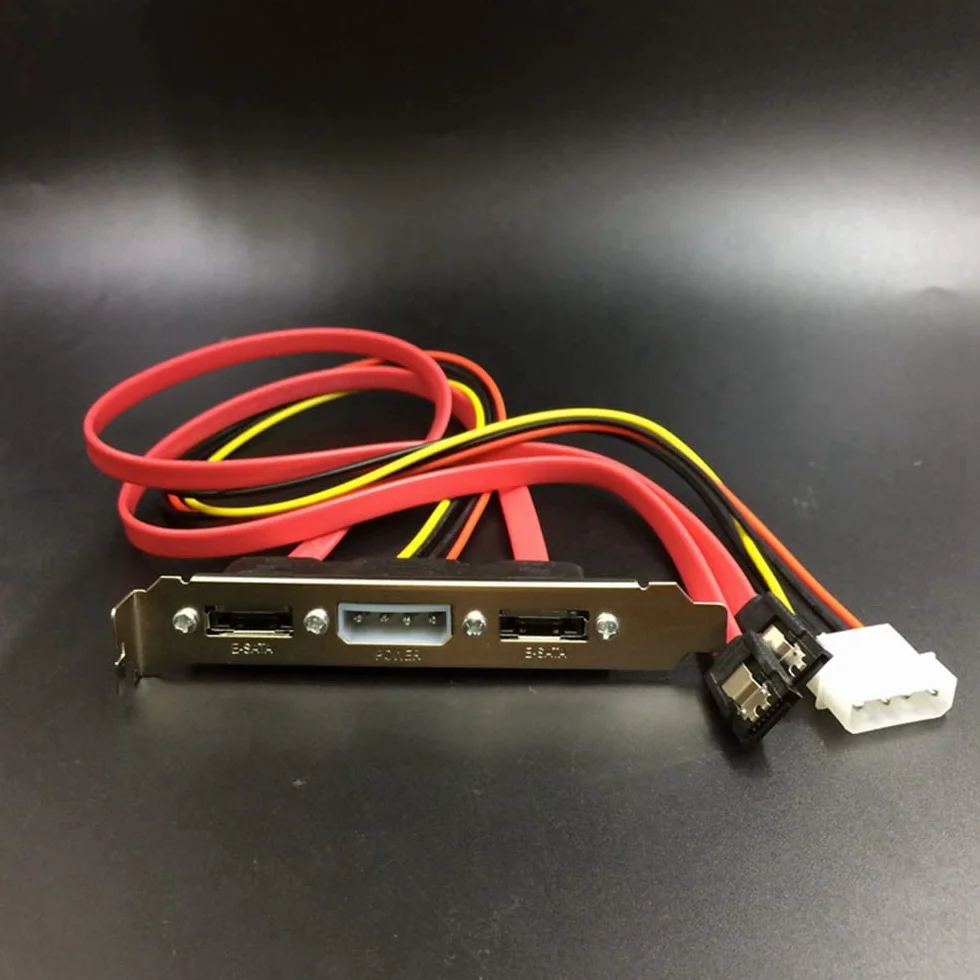 PC DIY SATA do ESATA i 4-pinowy IDE Molex PCI uchwyt gniazdo kabel o pełnej wysokości do zewnętrznego dysku twardego