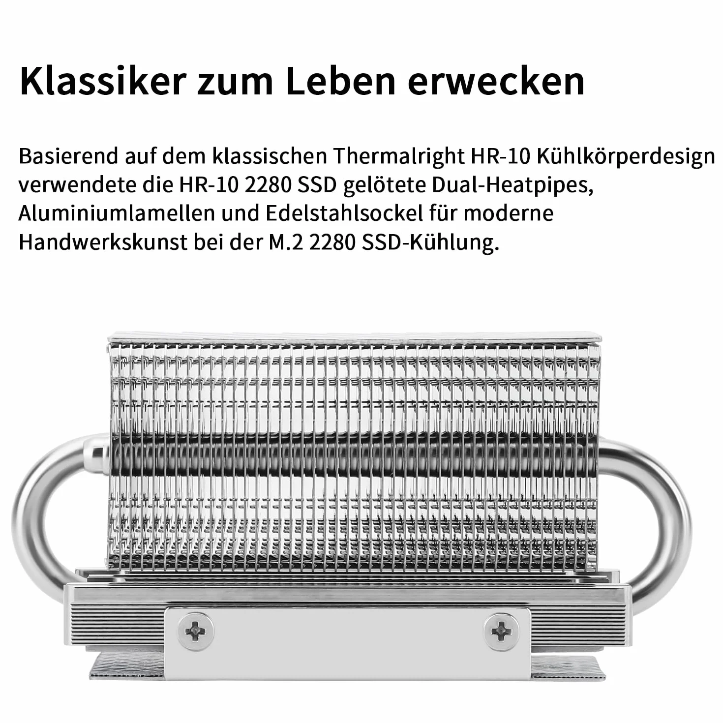 Thermalright HR10 2280 SSD, radiator 2280 SSD, dwustronny radiator, 2 miedziane rury grzewcze, Desktop High Performance 2280 SSD Cooler, Thermal Pads included (HR10 2280)