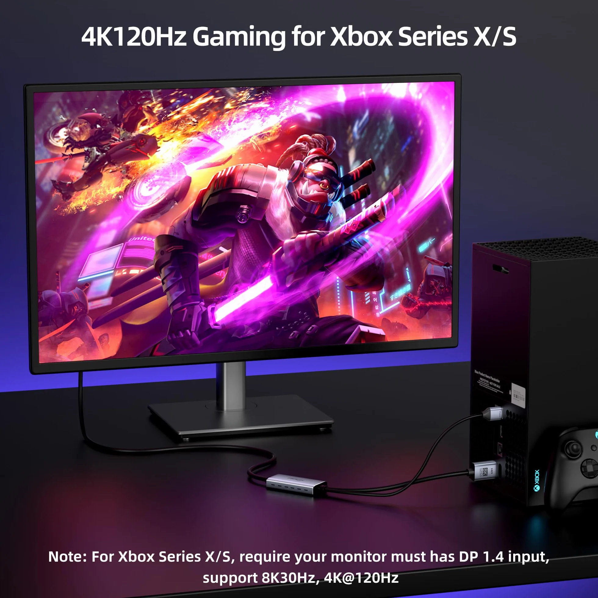 fairikabe kabel adapter HDMI 2.1 do DisplayPort 1.4 4K@144Hz, 1,8 m, kabel aktywny jednokierunkowy HDMI 4K@120Hz/8K do Display Port, kabel monitora 8K, konwerter do komputera PC PS5 Xbox, złącze wtyk