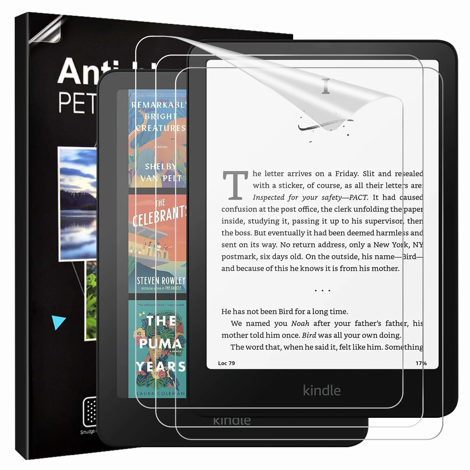 TiMOVO (3 Pack) Screen Protector for All-new Amazon Kindle Paperwhite 7 Inch (12th Generation, 2024) and Kindle Colorsoft Signature Edition, Anti-Glare Scratch Resistant PET Screen Film Protector