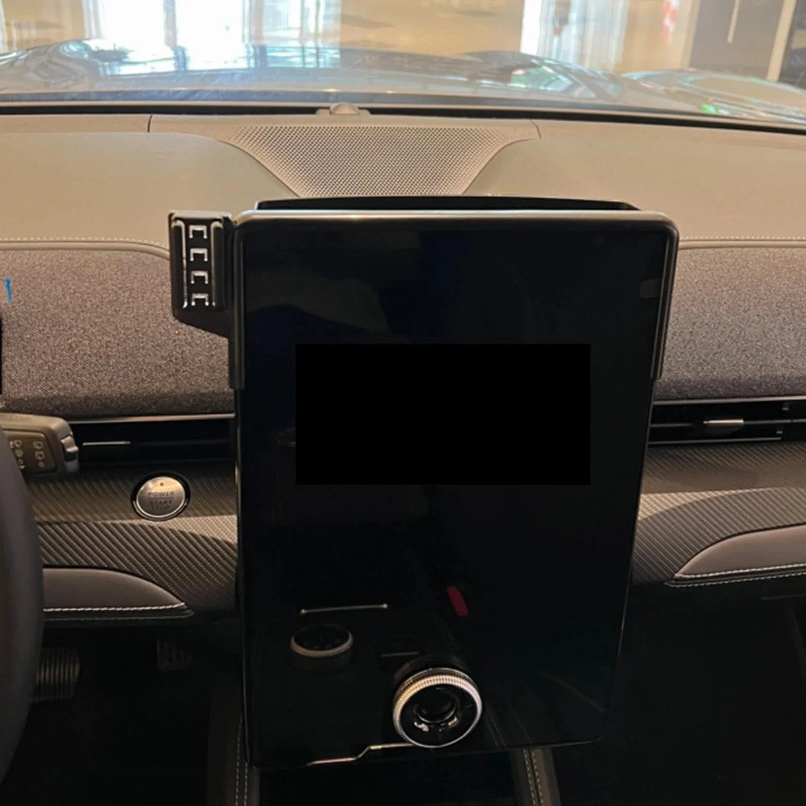 Uchwyt Samochodowy na Telefon dla Ford Mustang Mach-E 2021-2022, 15,5-calowy uchwyt samochodowy na telefon komórkowy, stojak na nawigację GPS (podstawa i uchwyt 2)