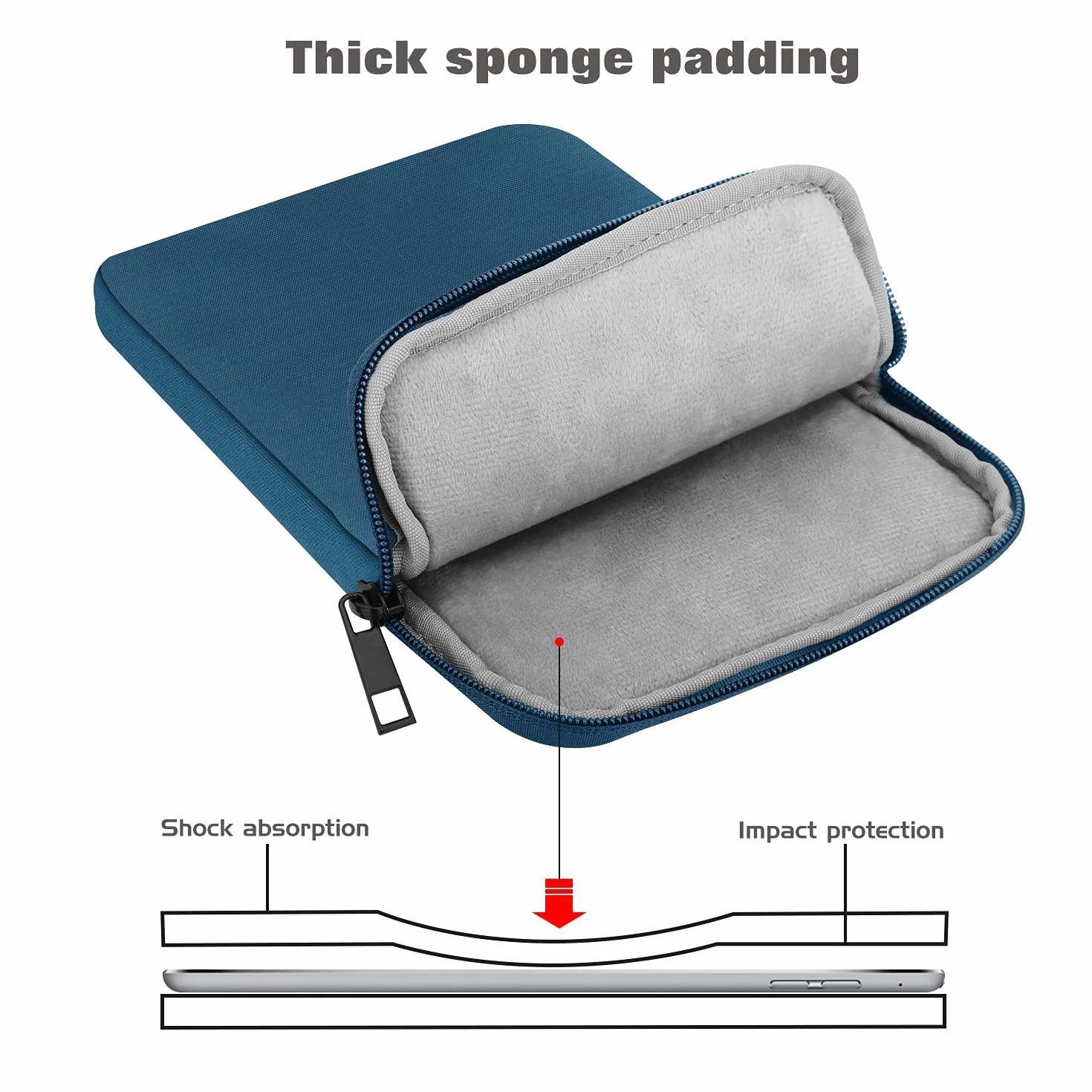MoKo 9-11 Inch Tablet Sleeve Bag Carrying Case Fits New 11-inch iPad Pro M4/iPad Air M2 2024, iPad Air 5/4/3 10.9"/10.5", iPad Pro 11 M2, iPad 10th 10.9, iPad 9/8th Gen 10.2,Tab S8/S9 11",Peacock Blue