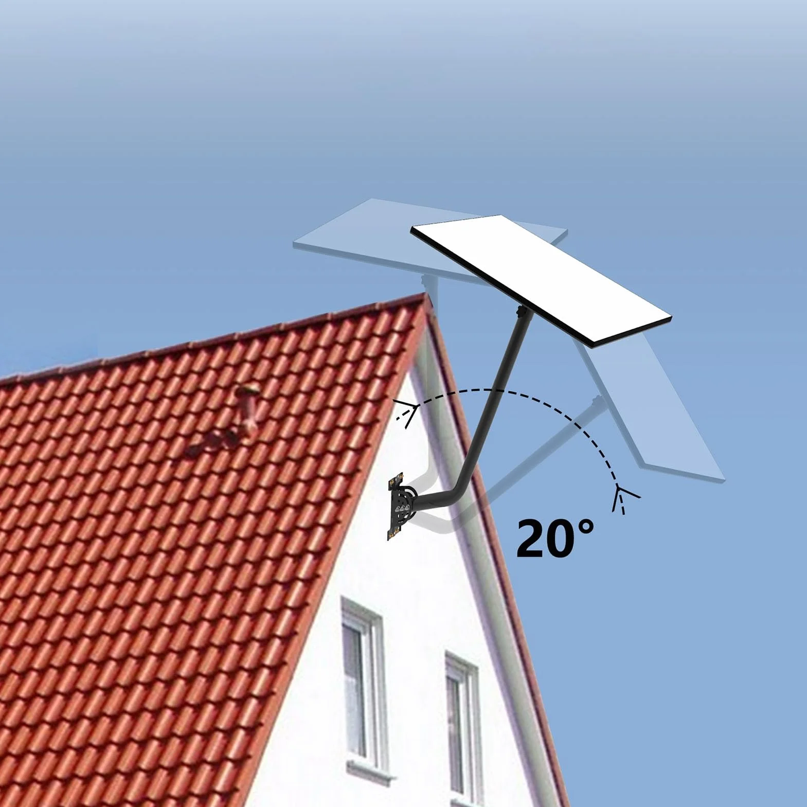 Zestaw Adaptera do Montażu na Słupie, Uchwyt Dachowy ze Stali Stopowej do Standardowej Anteny Gen 3, Konstrukcja Wejścia Przewodu z regulacją 360 Stopni, Wspornik 110 Funtów Montażu na Słupie