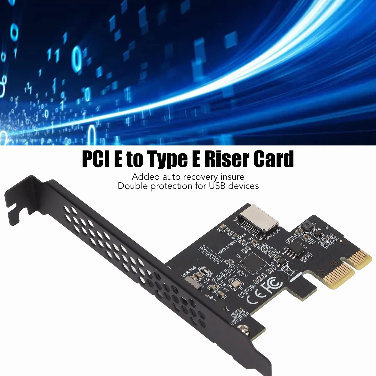 Karta Rozszerzeń PCI-E na USB 3.2 Gen1 USB C 5 Gb/s Adapter Panel Przedni Czarny