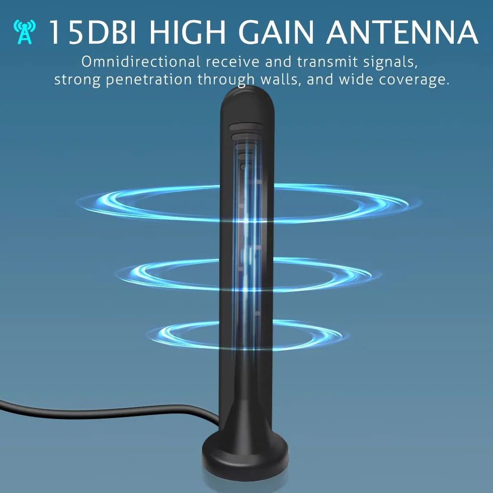 Antena Zewnętrzna 5G LTE 4G 15DBI dookólna 600-6000 MHz SMA TS9 magnetyczna