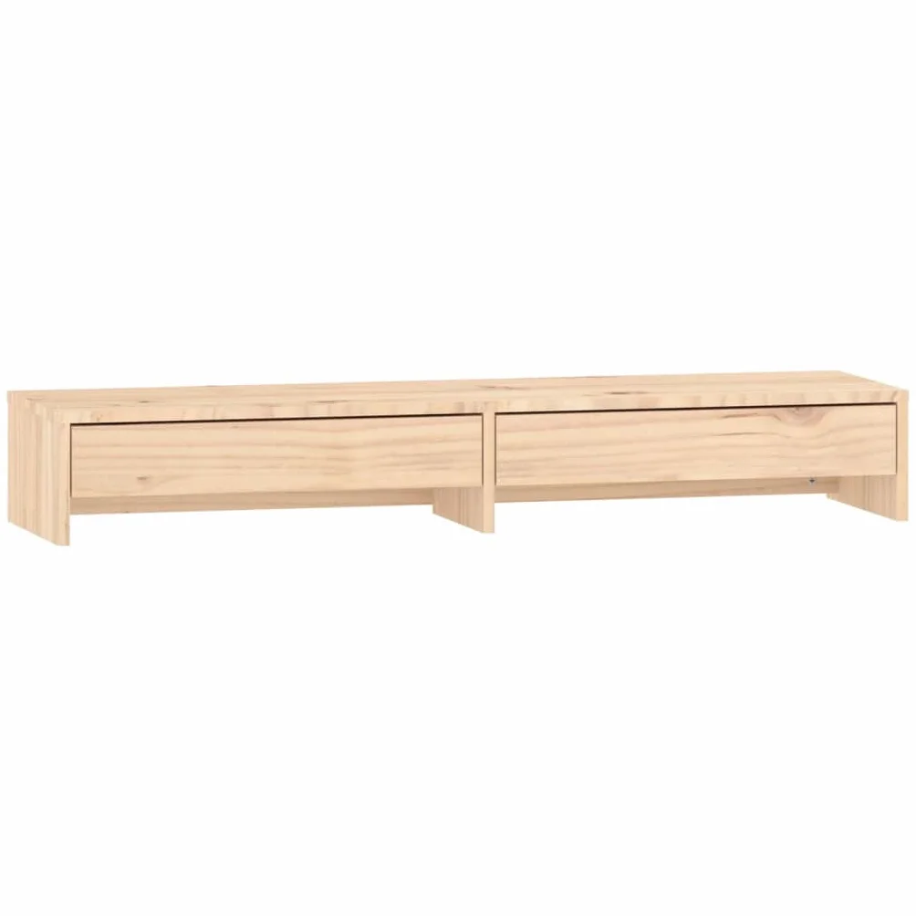 vidaXL Podstawka na monitor, 100x27x15 cm, lite drewno sosnowe, podkładka pod monitor, półki na klawiaturę, półki pod klawiaturę, półka na klawiaturę