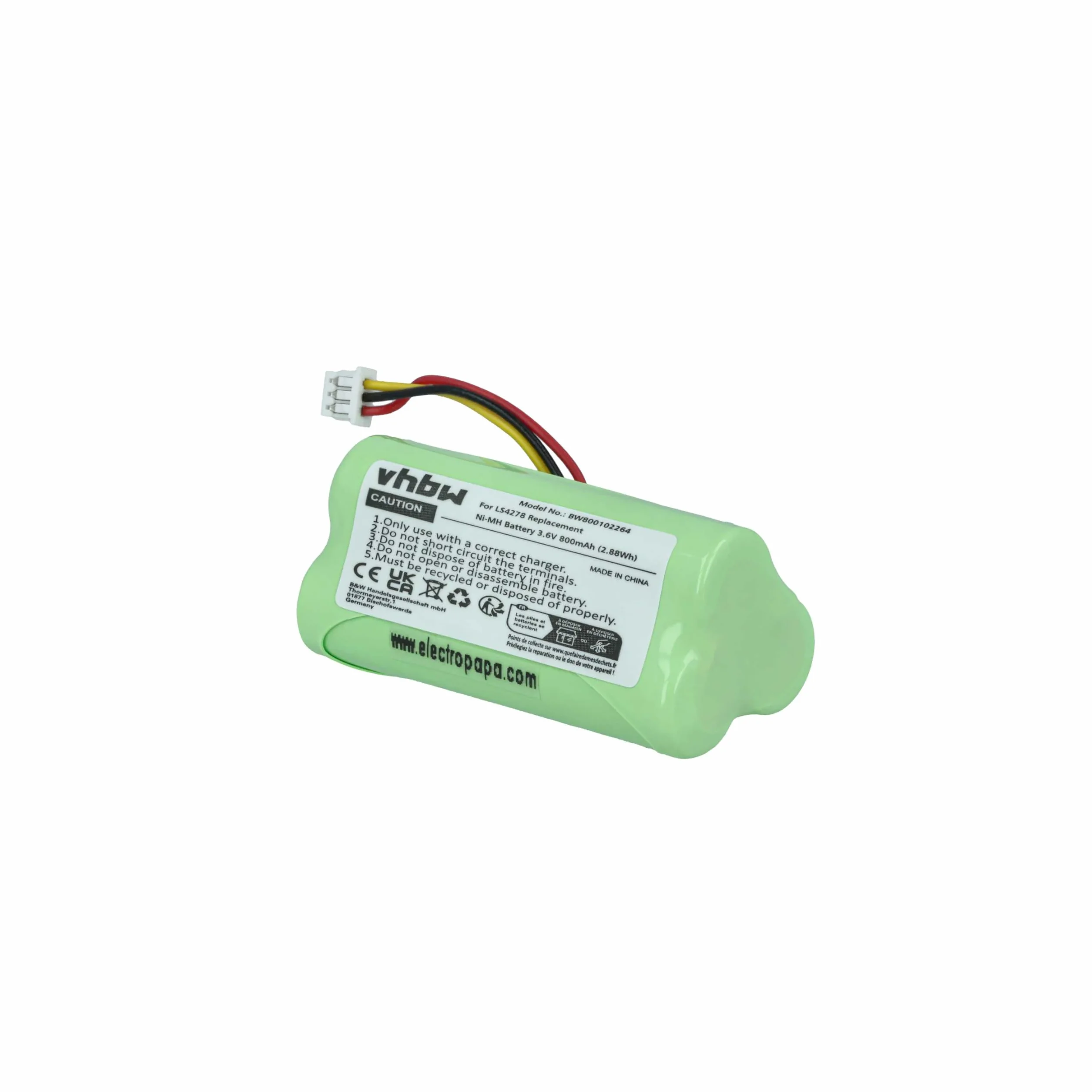 vhbw Bateria NI-MH 800 mAh 3,6 V do skanera kodów kreskowych Symbol LS4278