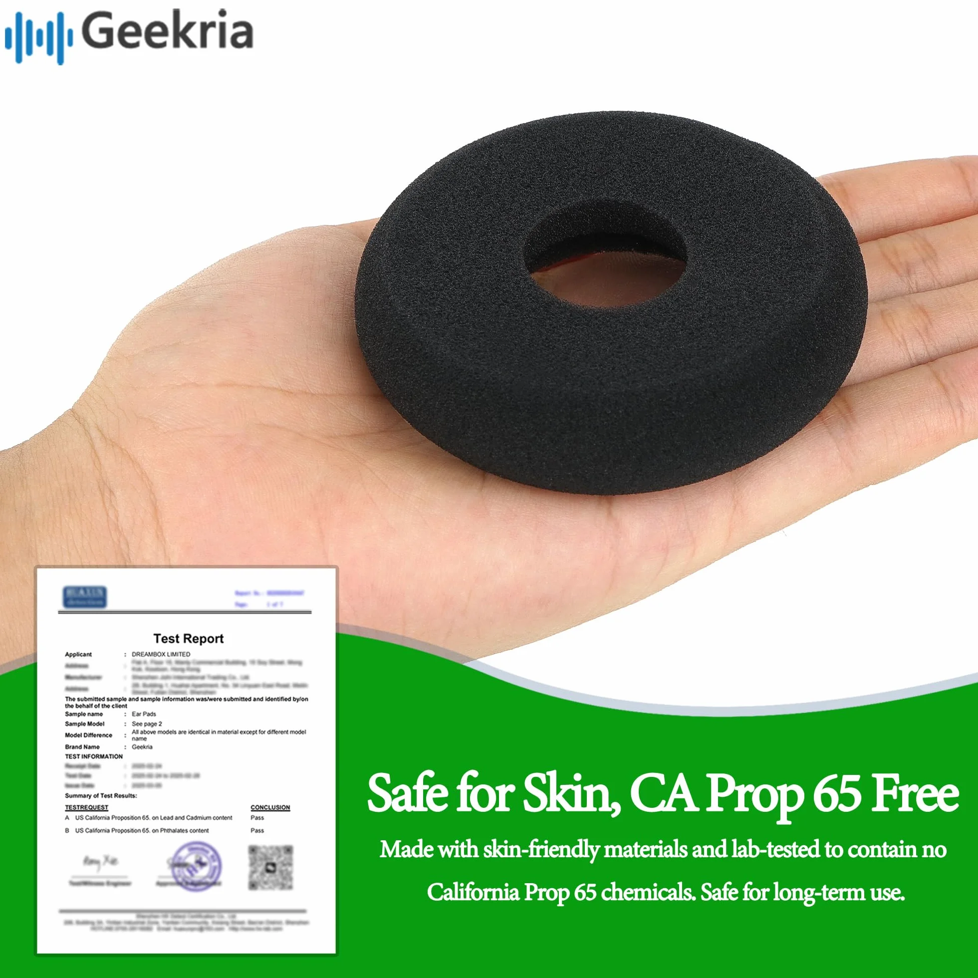 Geekria Comfort Foam wymienne nauszniki do słuchawek GRADO SR60, SR80, SR125, SR225, M1, M2, części naprawcze z przewodnikiem wideo (czarne)