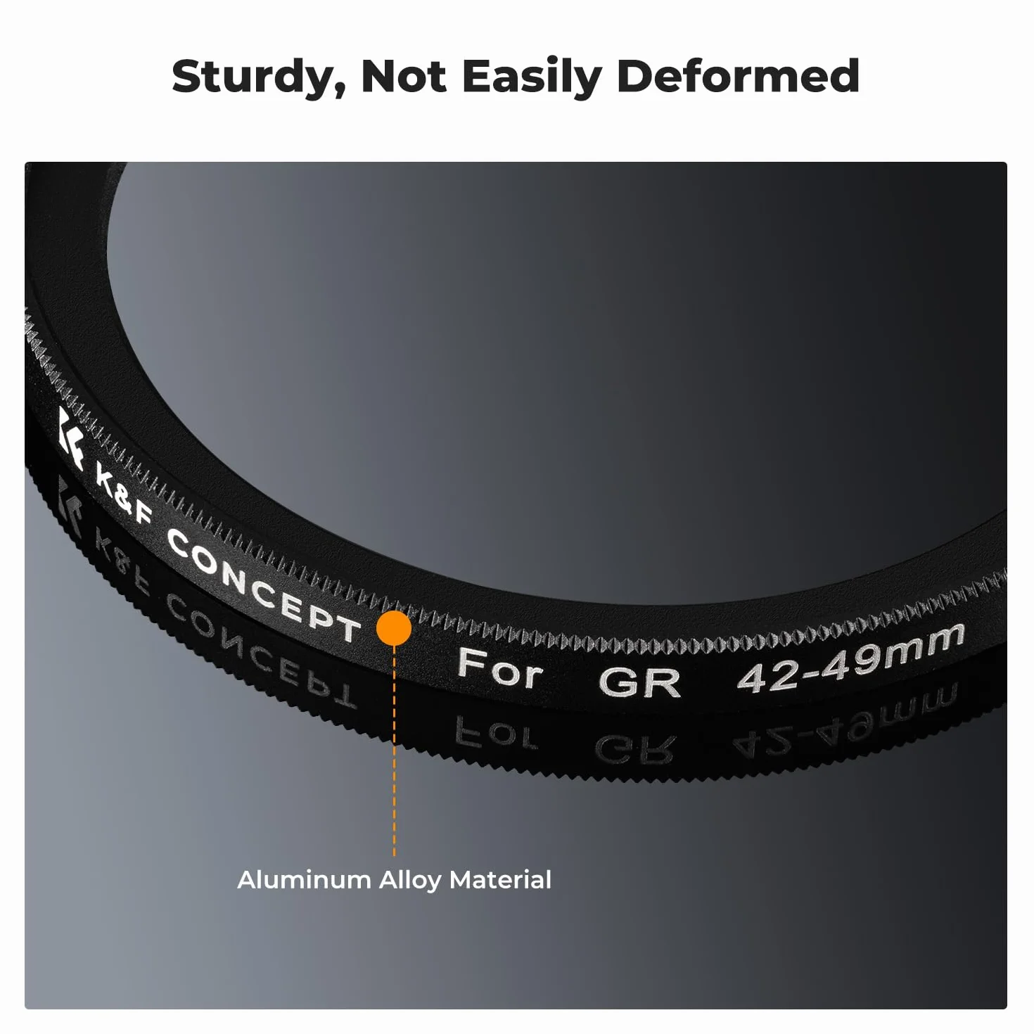K&F CONCEPT Pierścień Step Up 42–49 mm, adapter filtra, pierścieniowa osłona obiektywu kompatybilna z Ri-coh GR II, GR III, GR IIIx, GR IIIx HDF i Diary Edition, Street Edition