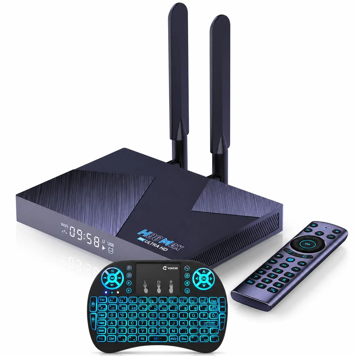Android 12 TV Box H96 MAX V58 RK3588 Octa-Core 8 GB RAM 64 GB ROM WiFi6 Dual-Band Bluetooth 5.0 8K 4K USB 3.0 Smart TV Media Player