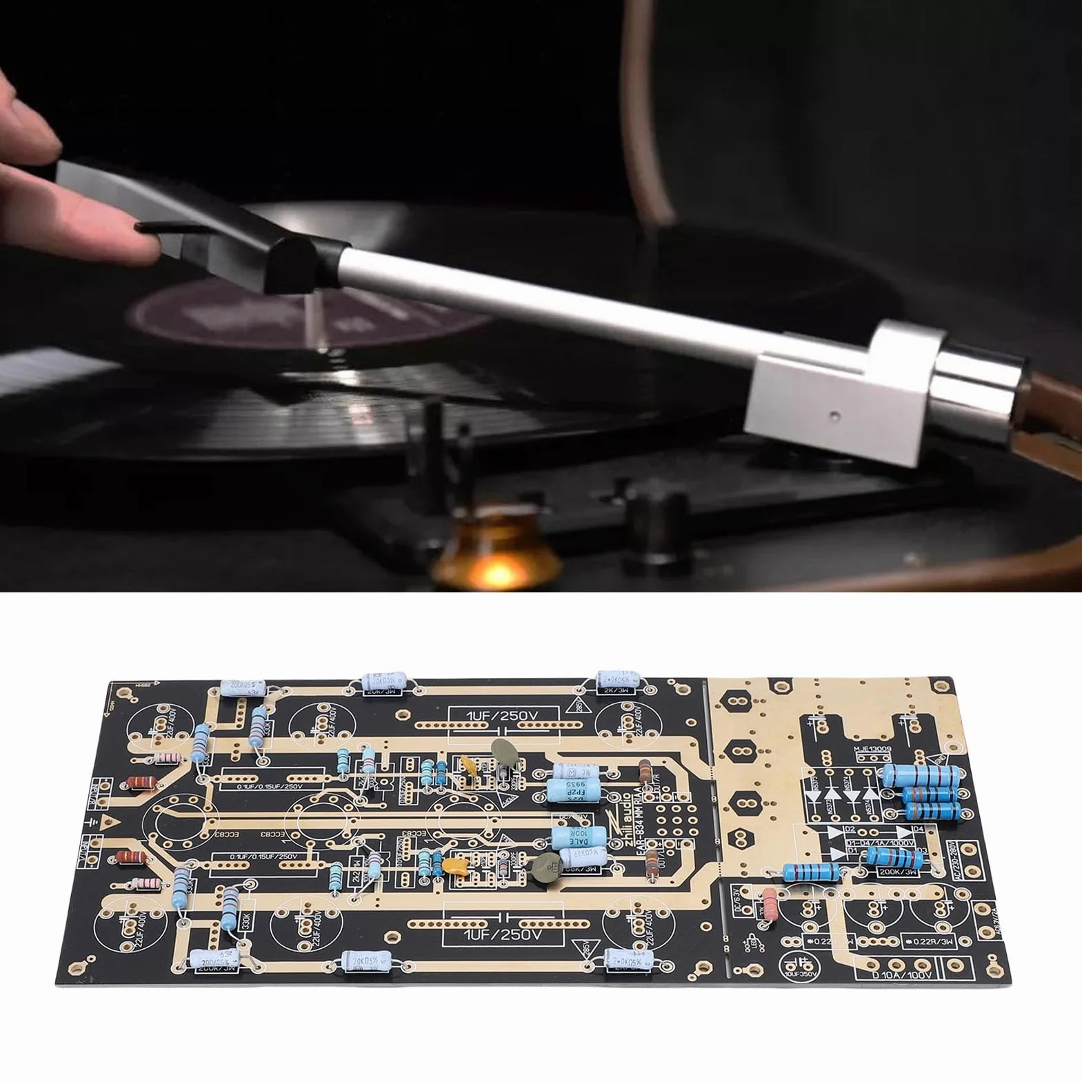 Garosa Zestaw Płytek Drukowanych Wzmacniacza Fonograficznego o Wysokiej Klasy Wydajności dla Gramofonu MM Ręcznie Robiony Projekt - Rozmiar PCB 5,12 X 11,22 Cala