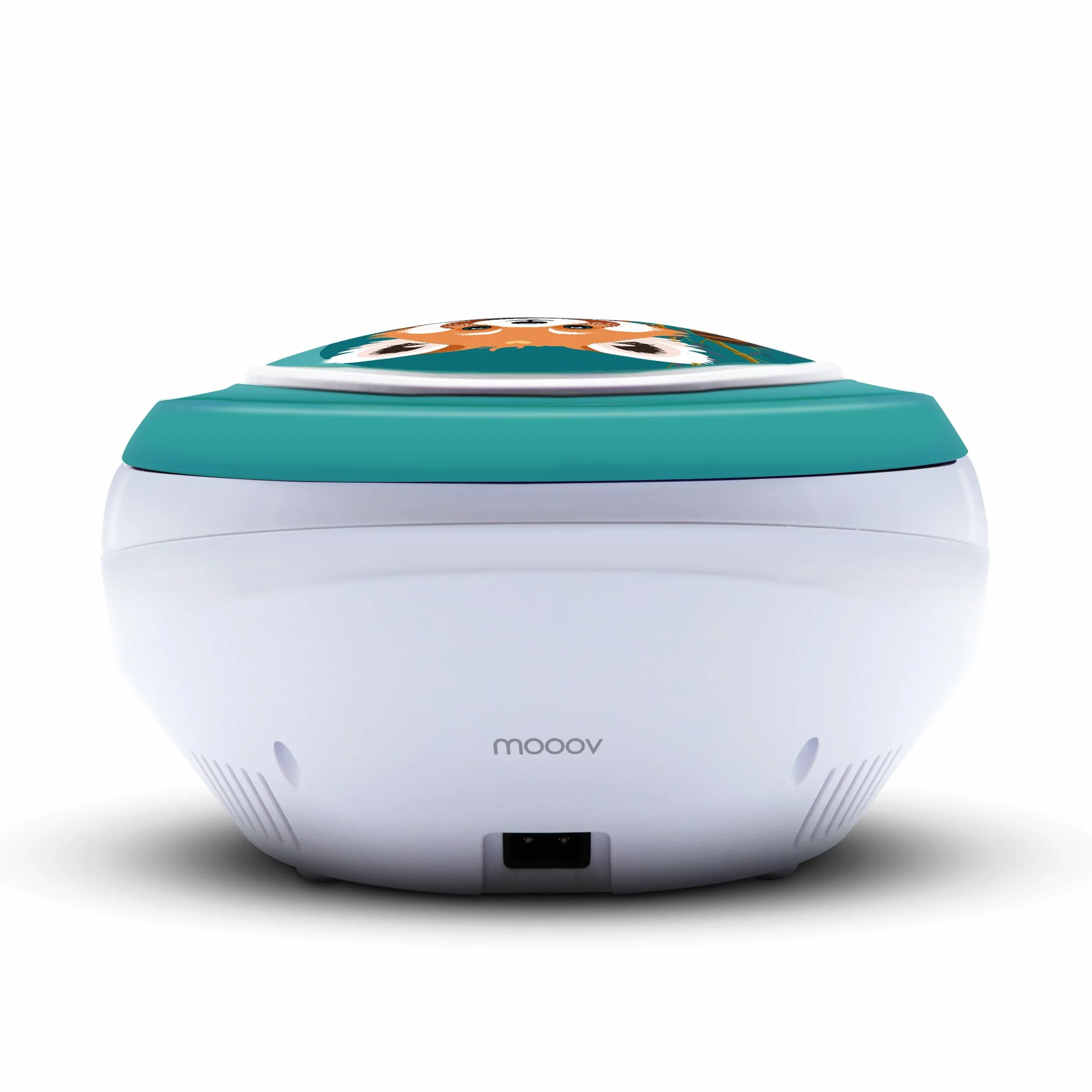 MOOOV 477414 Czerwona Panda Odtwarzacz CD dla dzieci i port USB - AUX-in - Gniazdo słuchawkowe - przenośna stacja z uchwytem do przenoszenia - Zasilanie sieciowe lub baterie - zielony i biały