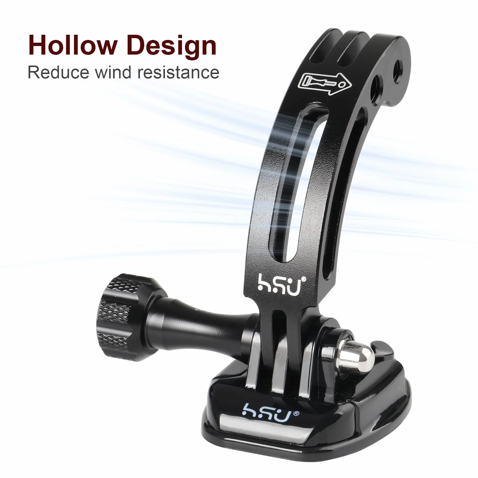 HSU Zakrzywione ramię przedłużające do GoPro ze stopu aluminium 7,6 cm