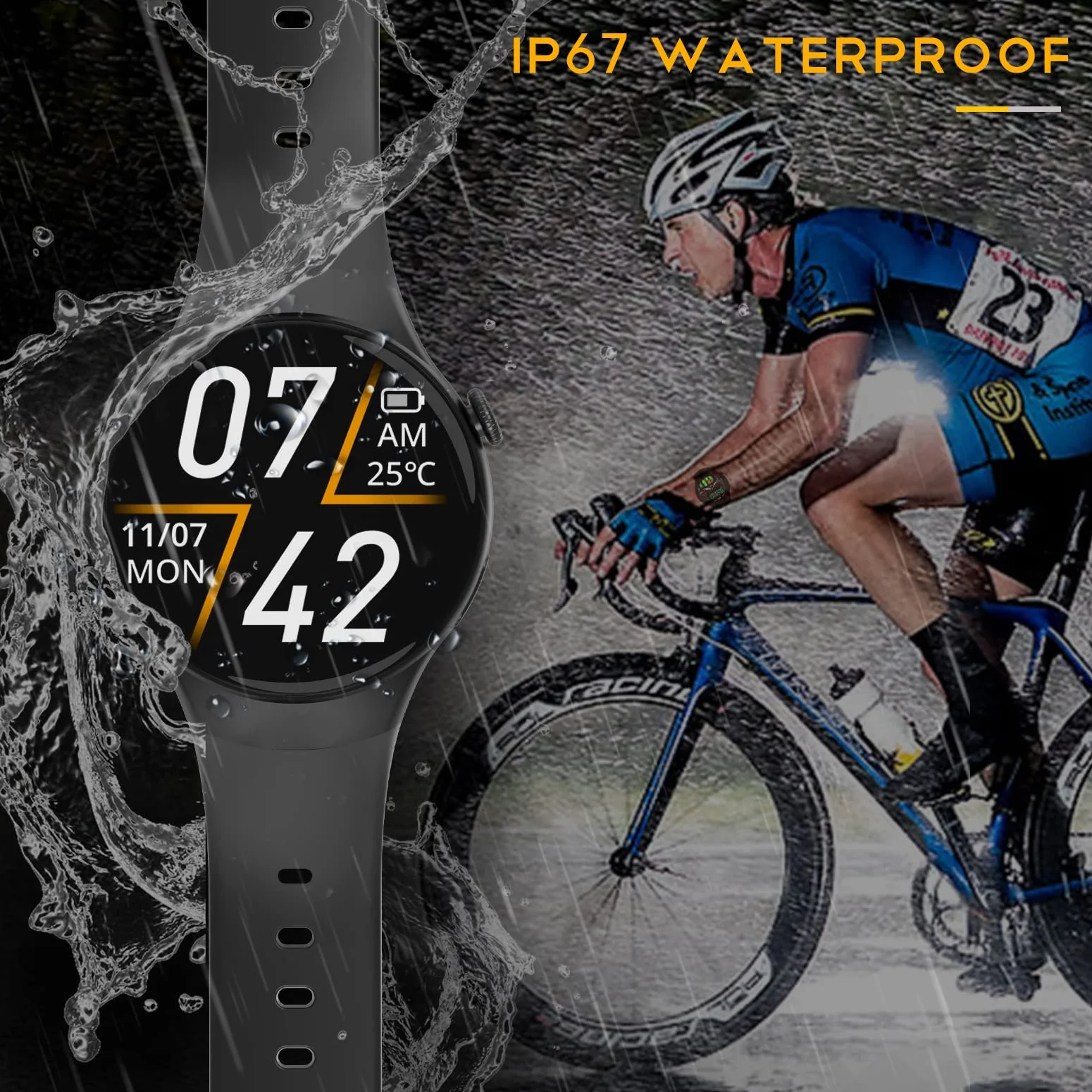 Smartwatch z funkcją telefonu, zegarek fitness dla mężczyzn i kobiet, okrągły ekran dotykowy o przekątnej ekranu 1,32", wodoszczelny IP67, zegarek sportowy ze spersonalizowanym ekranem, sterowanie