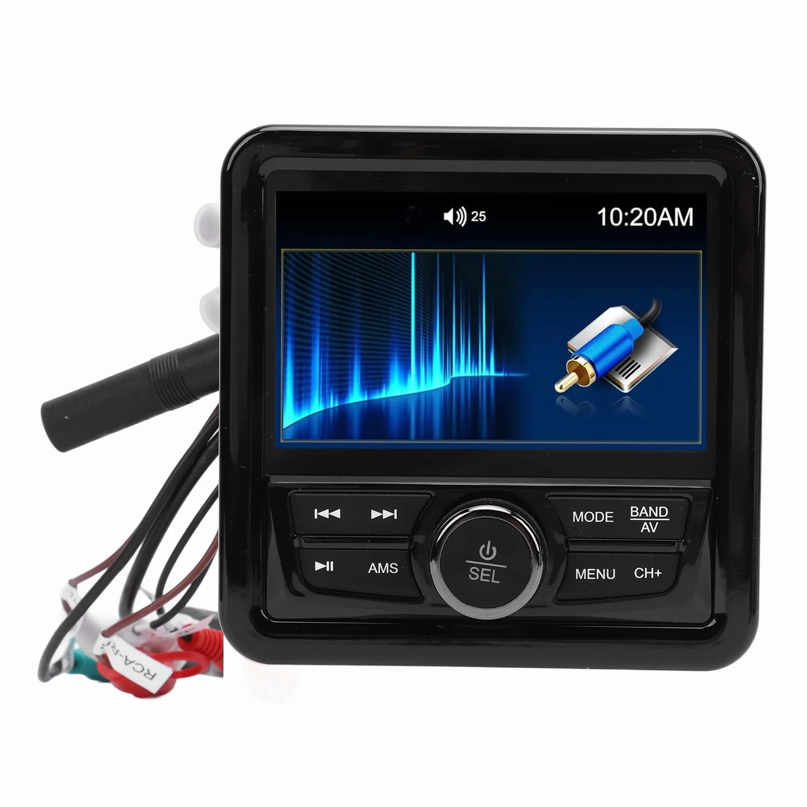 HEEPDD Odbiornik Radiowy FM dla łodzi, Nowoczesny Morski Wskaźnik Stereo z Odtwarzaniem USB dla łodzi Ciężarowych, Czysty Dźwięk Pasmo Przenoszenia od 20 Hz do 20 KHz Wodoodporna Konstrukcja Pasuje do