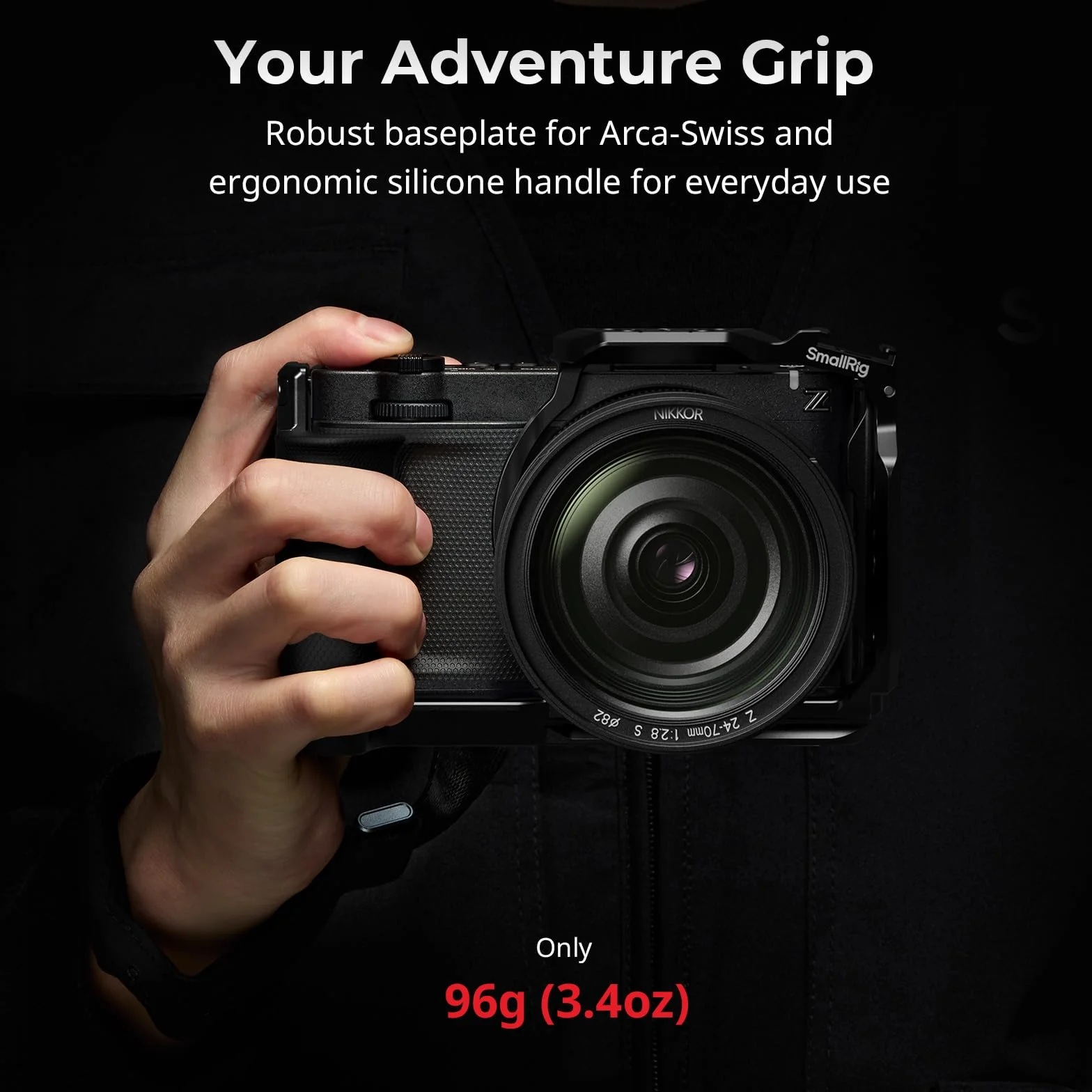 SMALLRIG Klatka przedłużająca „HawkLock” z szybkozłączką do Nikon ZR z uchwytem, ​​wbudowana płytka szybkozłączki do Arca, odpowiednia do stabilizatorów i statywów do DJI RS 2 /RSC 2 /RS 3 Pro, 5904