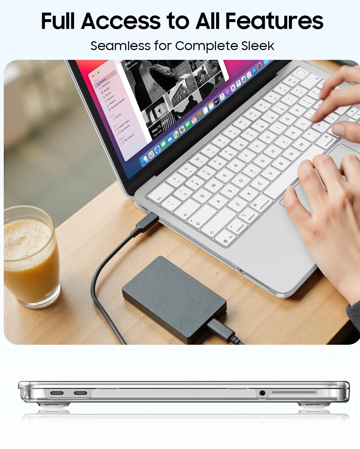 FINTIE Etui Kompatybilny z MacBook Neo 13 cali A3404 z Chipem A18 Pro 2026, Ultracienkie Przezroczysta Twarde Etui Ochronne, Przezroczysty