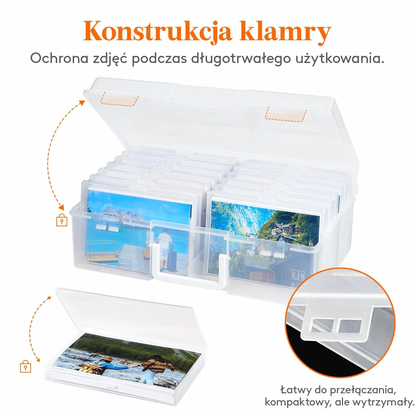 Lifewit Pudełko na Zdjęcia 35 x 19 cm, Organizer Zdjęcia z 14 Przegrodami na 10x15cm 4R, Pojemnik do Przechowywania Zdjęć, Plastikowe Pudełko z Arkuszem Etykiet