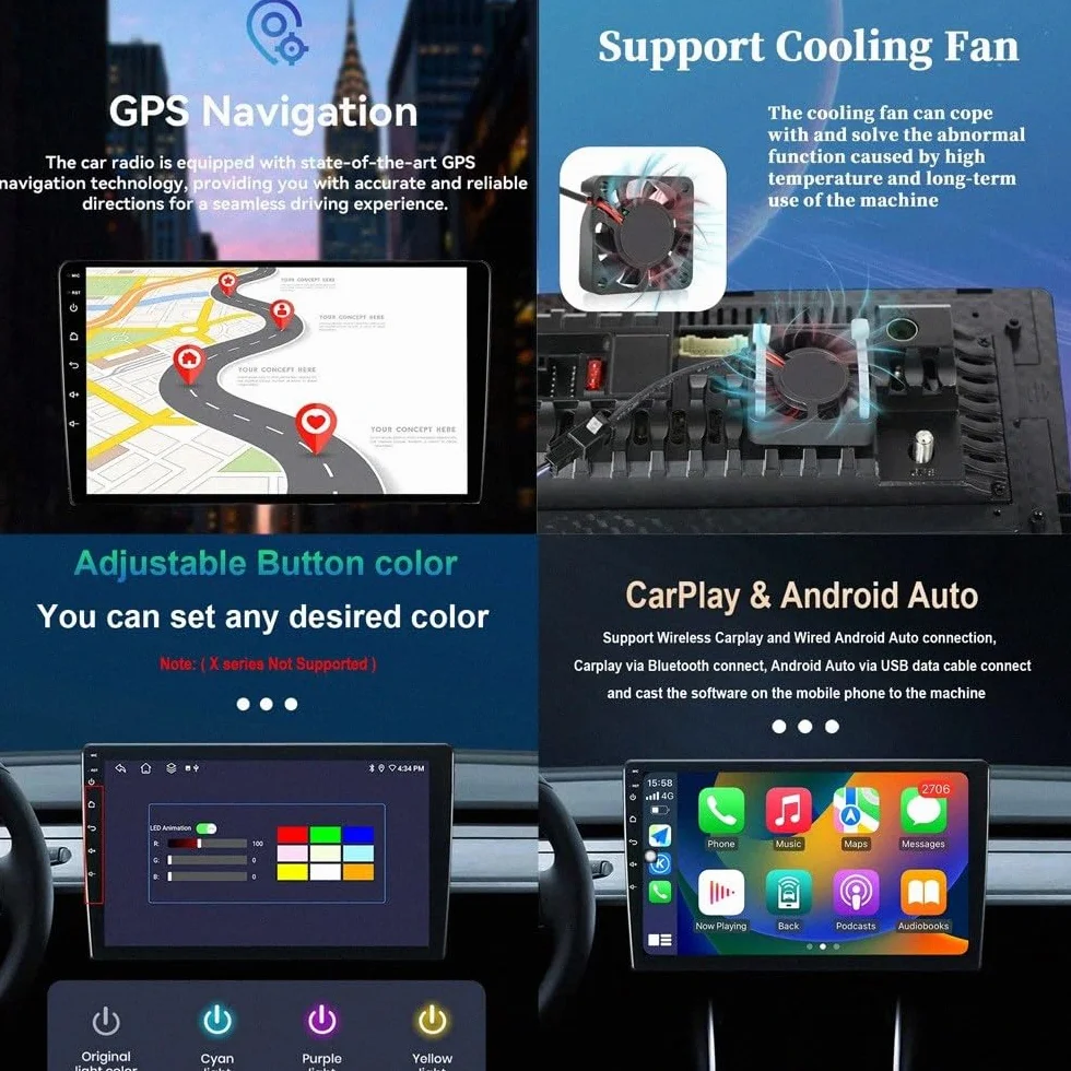 Multimedia Radio dla Renault Kiger 2021 9 Inch Android 15 Car Play Screen with Gps Wifi Bt Fm For, 8 Core 6G+128G