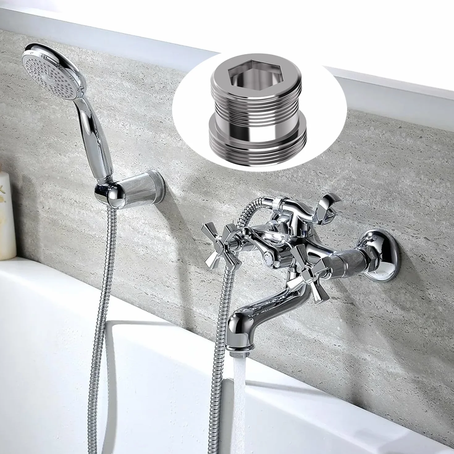 Adapter do kranu M20 na M22 gwintowany z gumową uszczelką