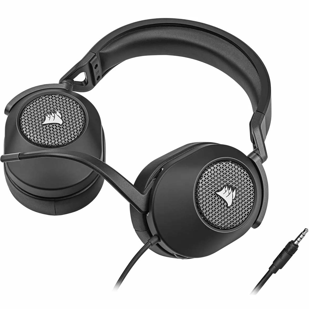 Corsair HS65 SURROUND Gamingowy Zestaw Słuchawkowy, Poduszki z Pianki z Pamięcią Kształtu Skóry, Dźwięk Przestrzenny Dolby Audio 7.1 na Komputerach PC i Mac, SonarWorks SoundID, Czarny