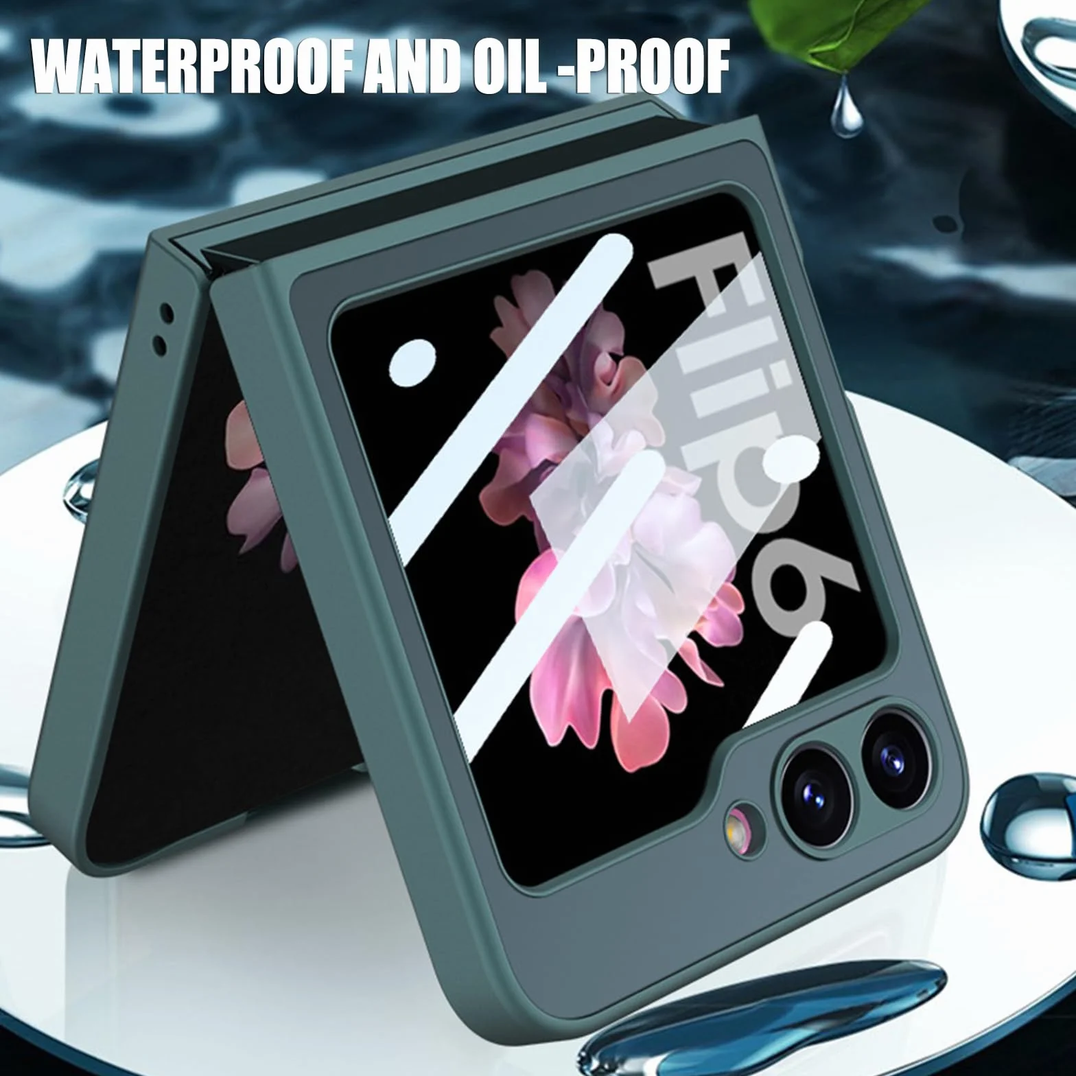 Smukłe etui do Samsung Galaxy Z Flip 6, lekkie, luksusowe, matowe etui na telefon z osłoną ekranu ze szkła hartowanego, złote