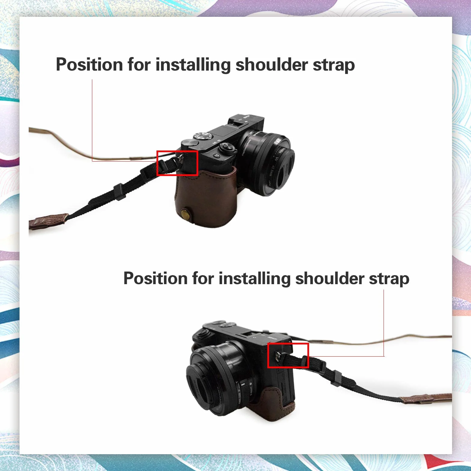 kinokoo Sony A6400 etui ze skóry PU, etui ochronne, kompatybilne z Sony A6400 A6100 A6000 A6300 z obiektywem 16-50 mm, kolorowe, kawa