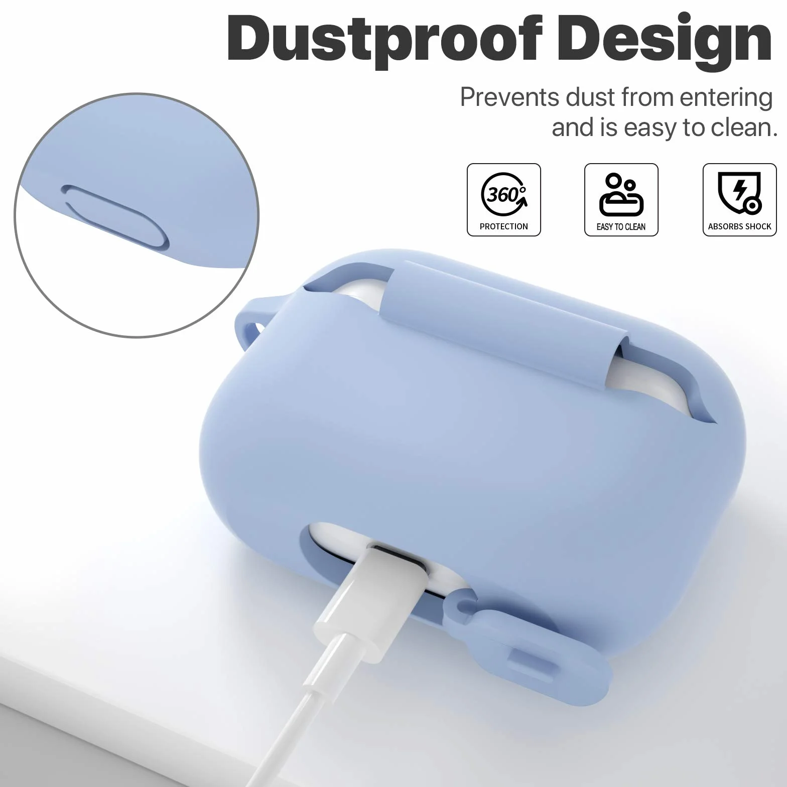 Silikonowy pokrowiec ochronny do AirPods Pro 2019 Niebieski denim