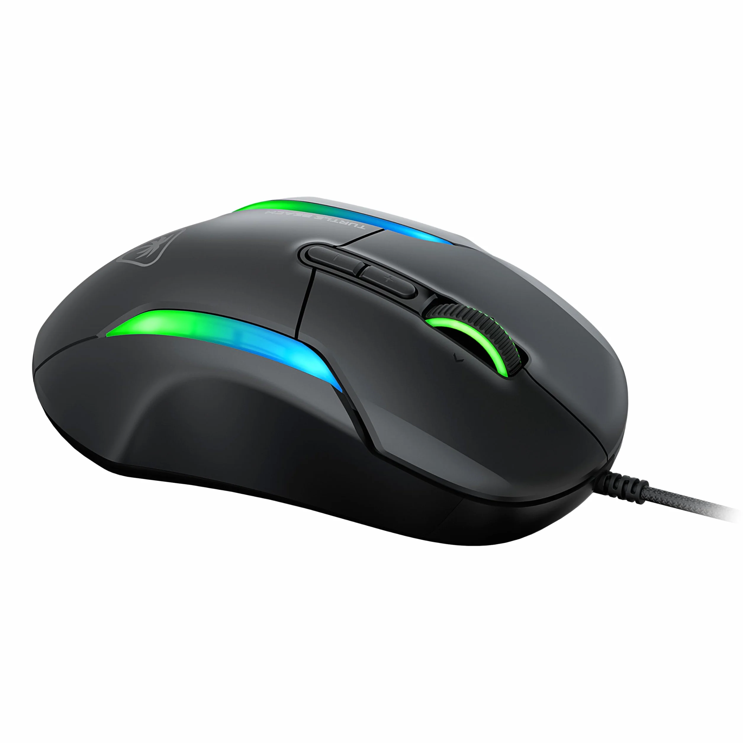 Turtle Beach Kone II Przewodowa ergonomiczna mysz do gier RGB, czujnik optyczny 26K DPI, prze??czniki optyczne 100 m, 23 konfigurowalne wej?cia, kó?ko przewijania 4D, czyste ?lizgacze PTFE, popielaty