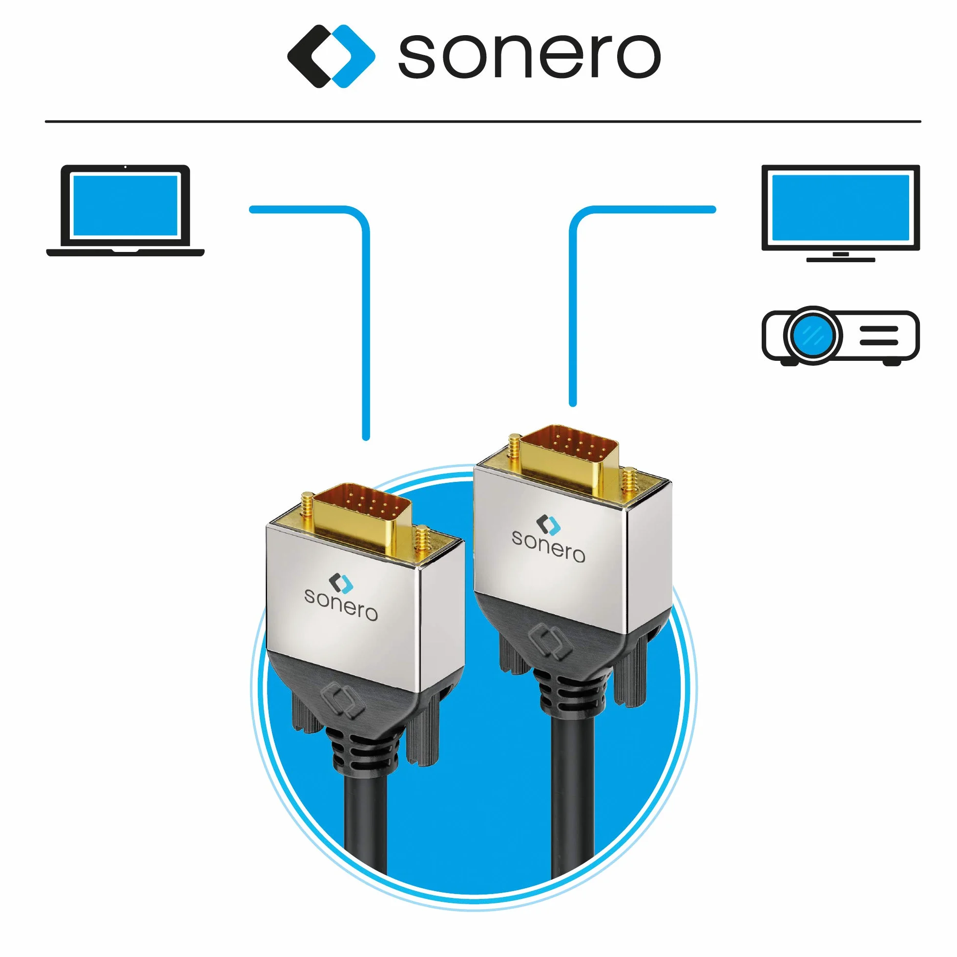 Sonero Kabel VGA 1 m FullHD 1920x1080 czarny
