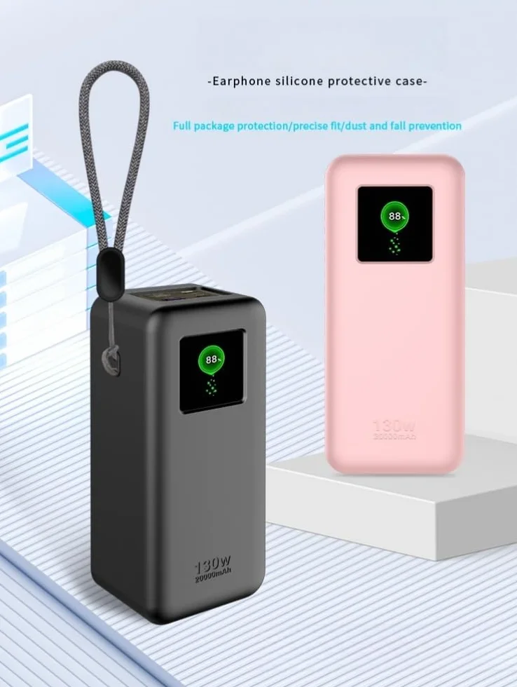 FTRONGRT Etui kompatybilne z UGREEN Nexode 20000 mAh 130 W Power Bank, pełna ochrona, pyłoszczelne, zapobiegające upadkom, silikonowe etui ochronne kompatybilne z UGREEN Nexode 20000 mAh 130 W czarne
