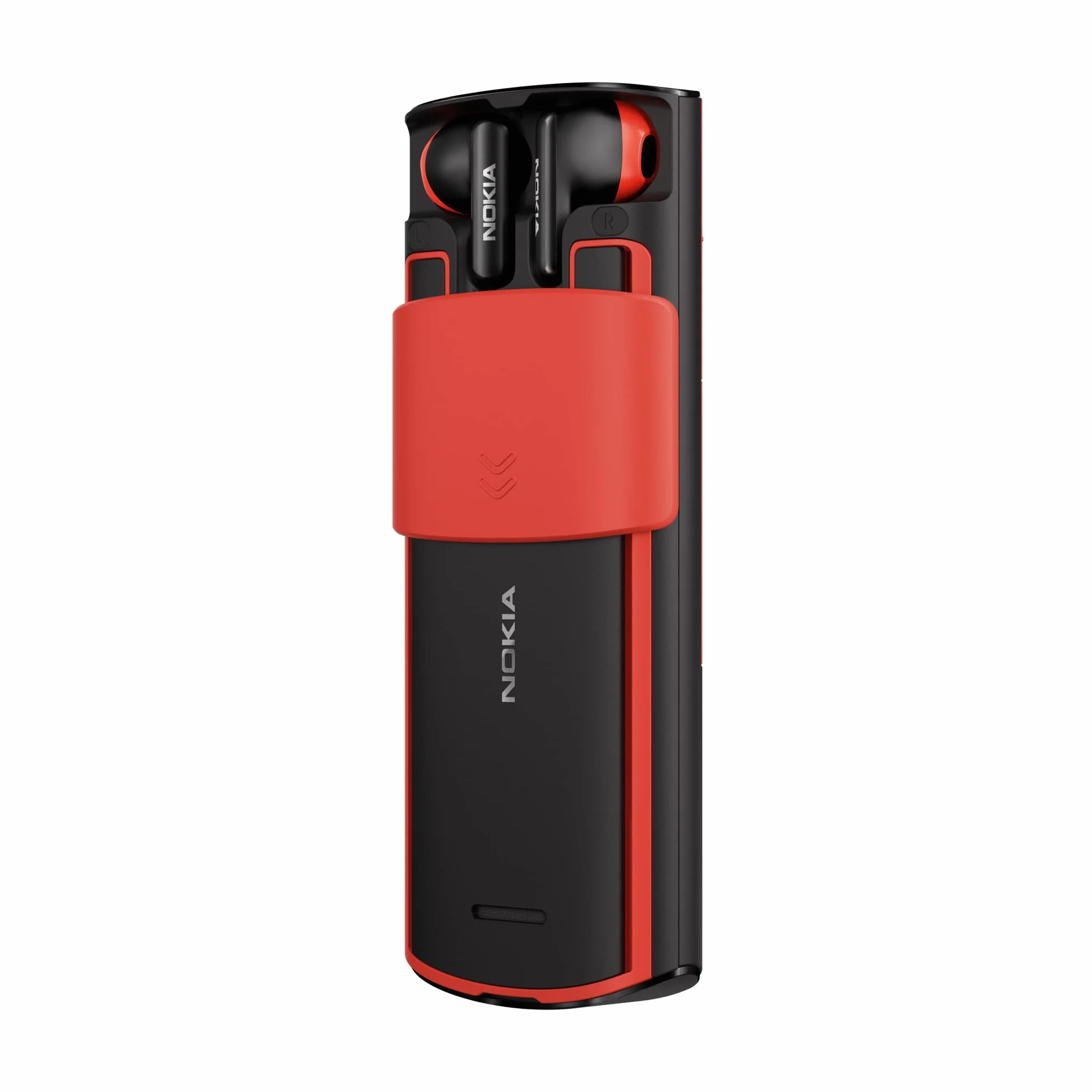 Nokia 5710 Xpress Audio z wbudowanymi bezprzewodowymi słuchawkami dousznymi, odtwarzaczami MP3, radiem FM, przyciskami szybkiego wyboru muzyki, duża bateria – czarna