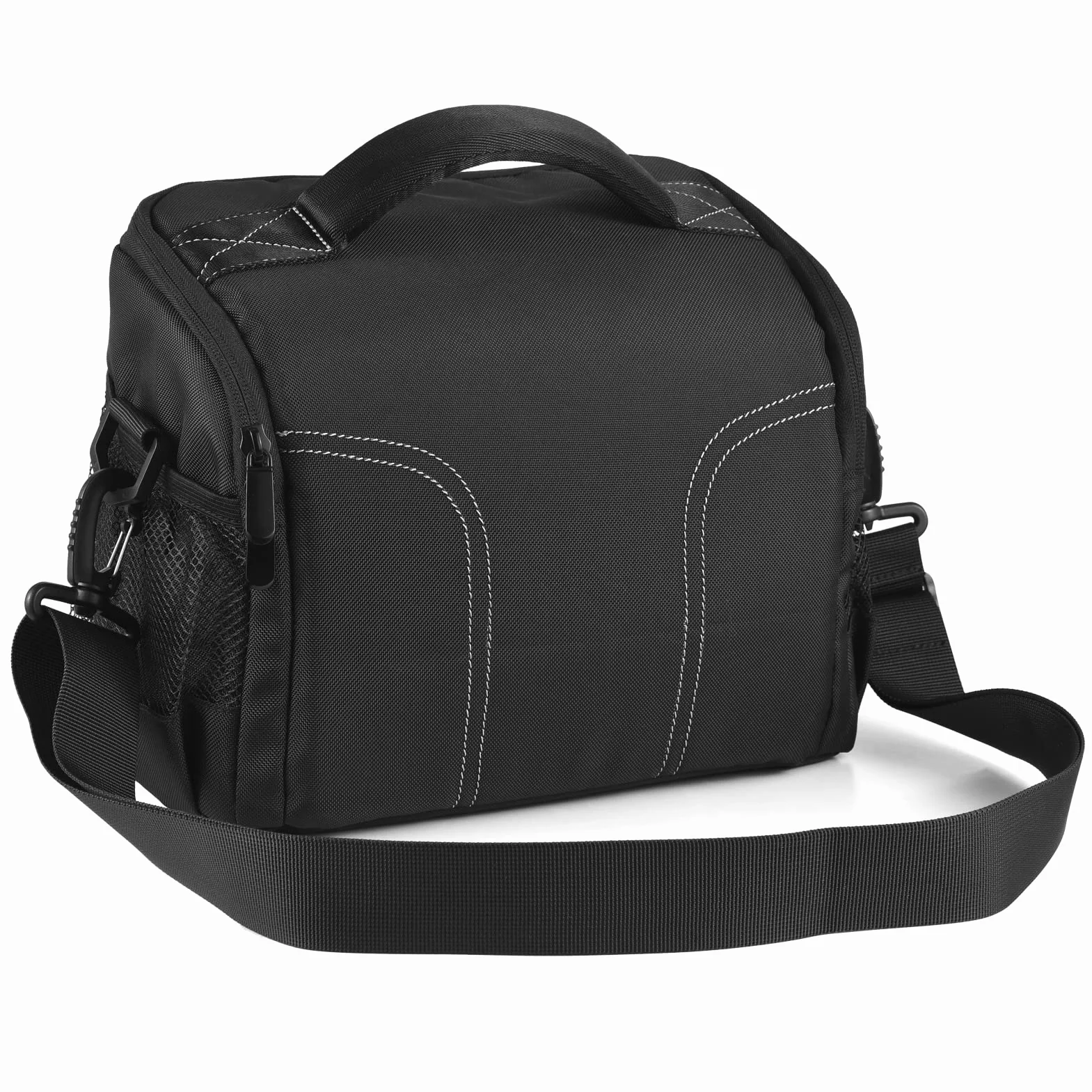 Andoer Wyściełana torba na aparat podróżny Wodoodporna odporna na uderzenia obudowa aparatu Torba na ramię na aparat DSLR/SLR/Mirrorless z wymiennymi przegrodami