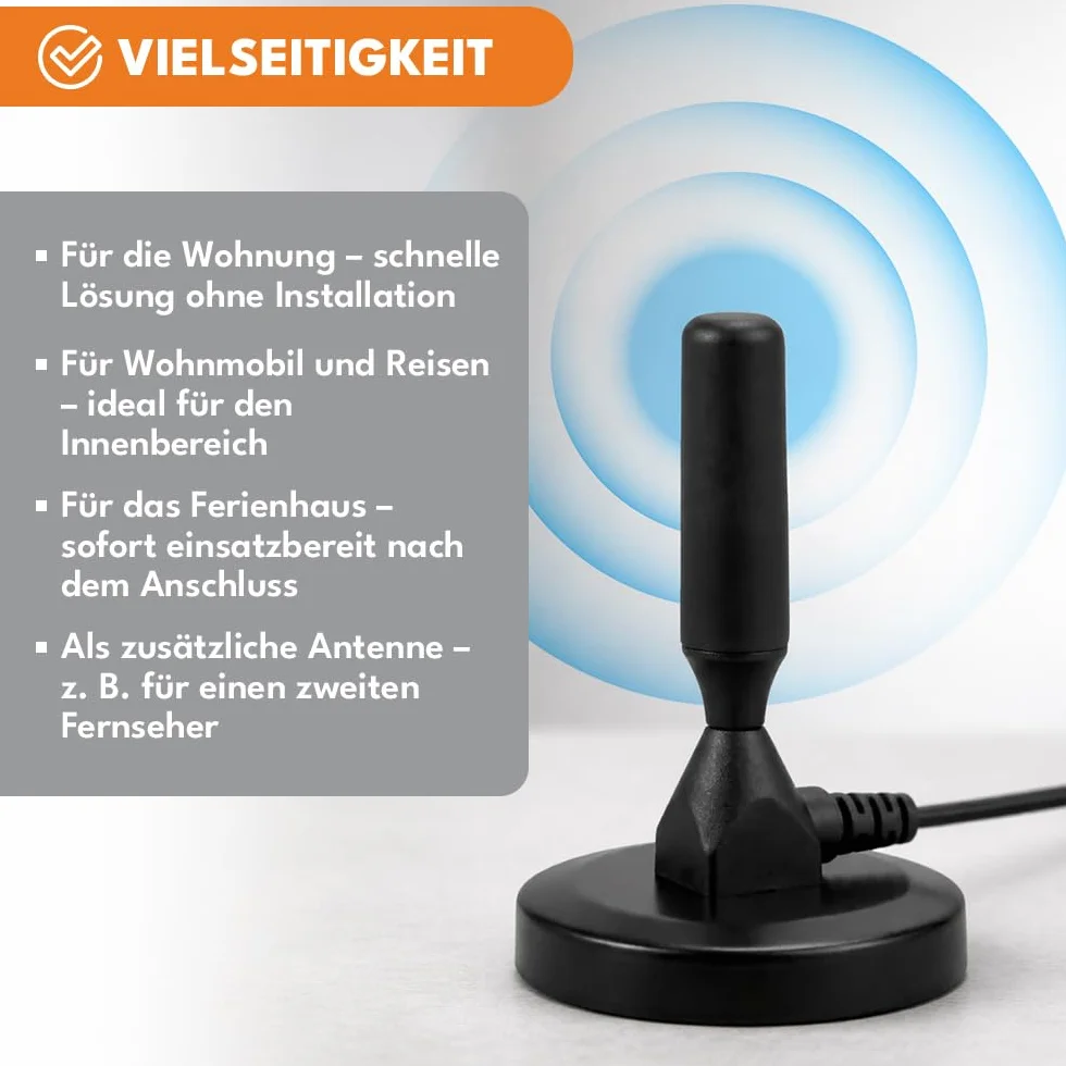 KRUMAD Wzmacniacz antenowy do telewizji kablowej, odbiornik DVBT2, antena ze wzmacniaczem wewnętrznym, antena TV, wzmacniacz anteny, telewizja cyfrowa, antena pokojowa dvbt, odbiór TV bez satelity