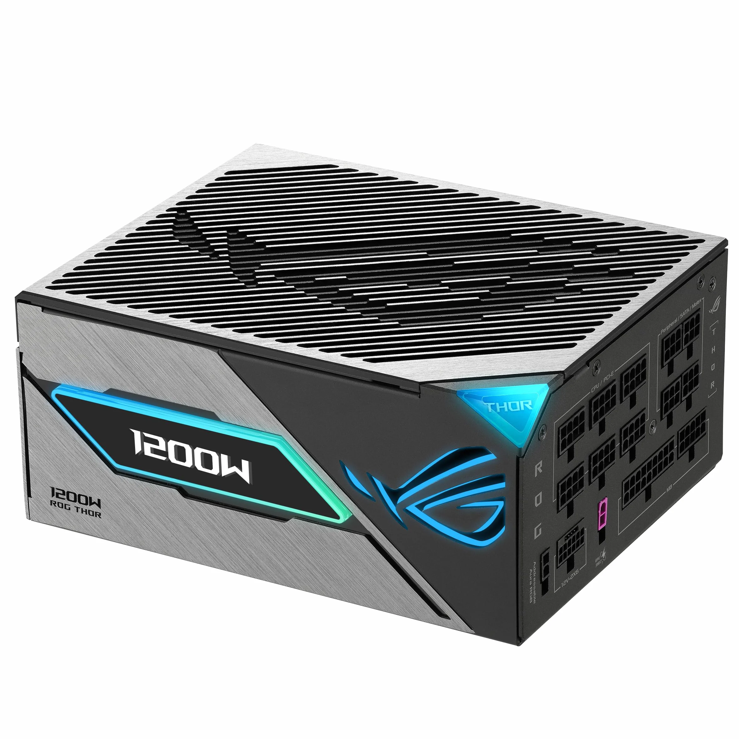 ASUS ROG Thor 1200 W Platinum III Equalizer ATX Gaming zasilacz (ROG Equalizer 12 V-2 x 6 PCIe, kabel zasilający GaN-MOSFET, wyświetlacz OLED, certyfikat 80 Plus i Cybenetics, ATX 3.1, PCIE 5.1