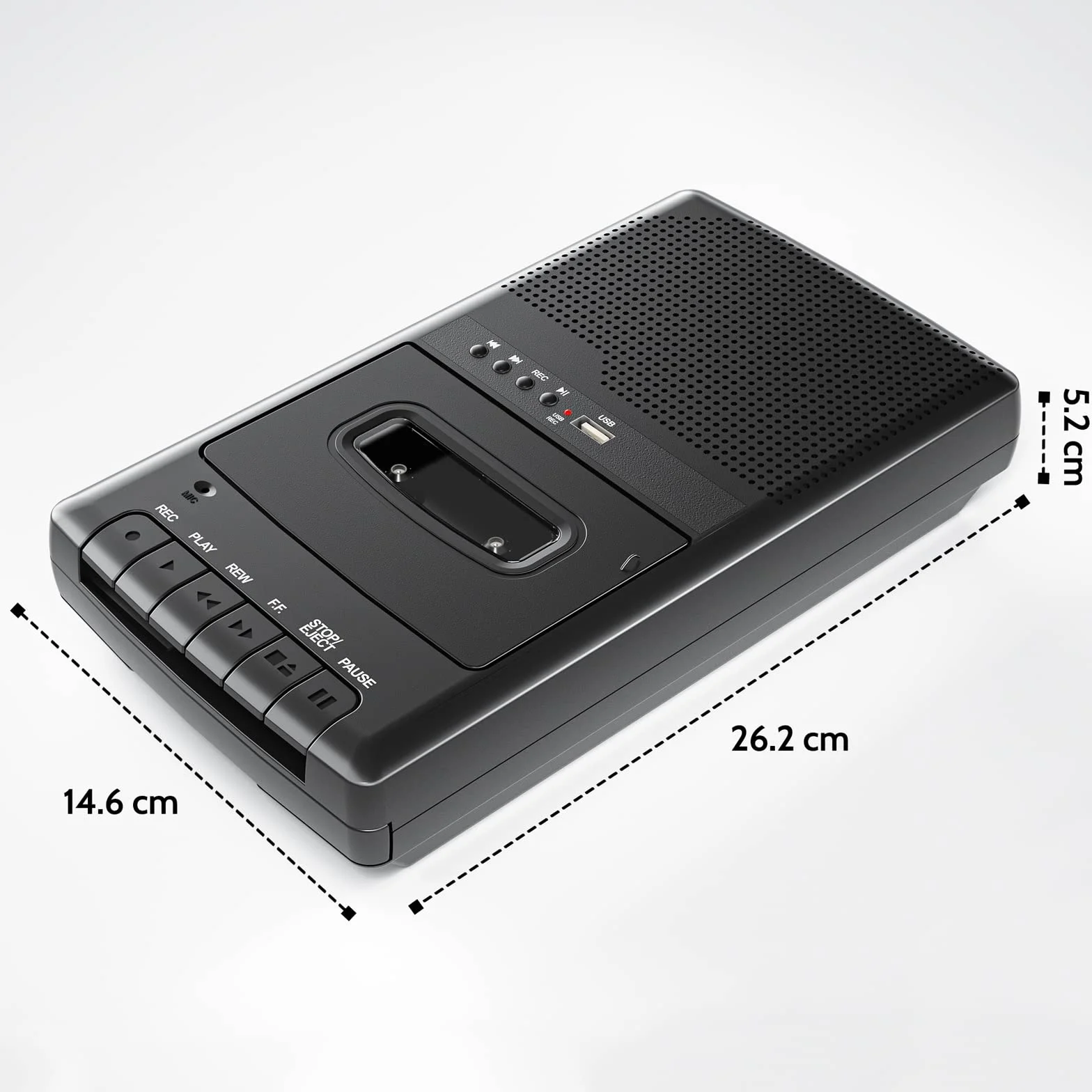 Przenośny odtwarzacz magnetofonowy Kaseta Skanuj do USB z uchwytem, słuchawkami, mikrofonem, głośnikiem