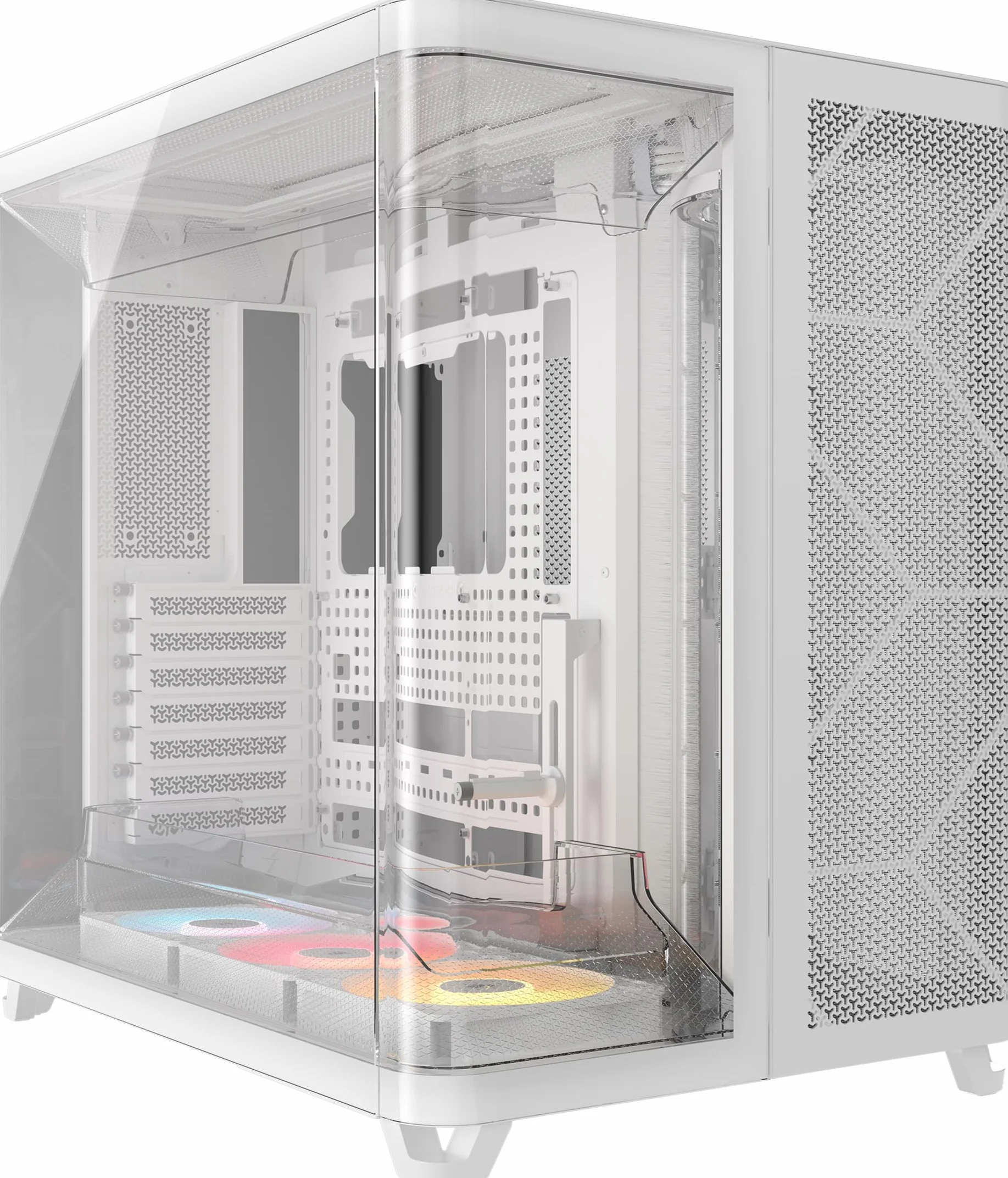CORSAIR AIR 5400 RS-R ARGB trzykomorowa obudowa Mid-Tower Panoramiczna PC – 3 x wstępnie zainstalowane wentylatory RS120-R ARGB, niski poziom hałasu, kanały o wysokim przepływie powietrza, tylna płyta