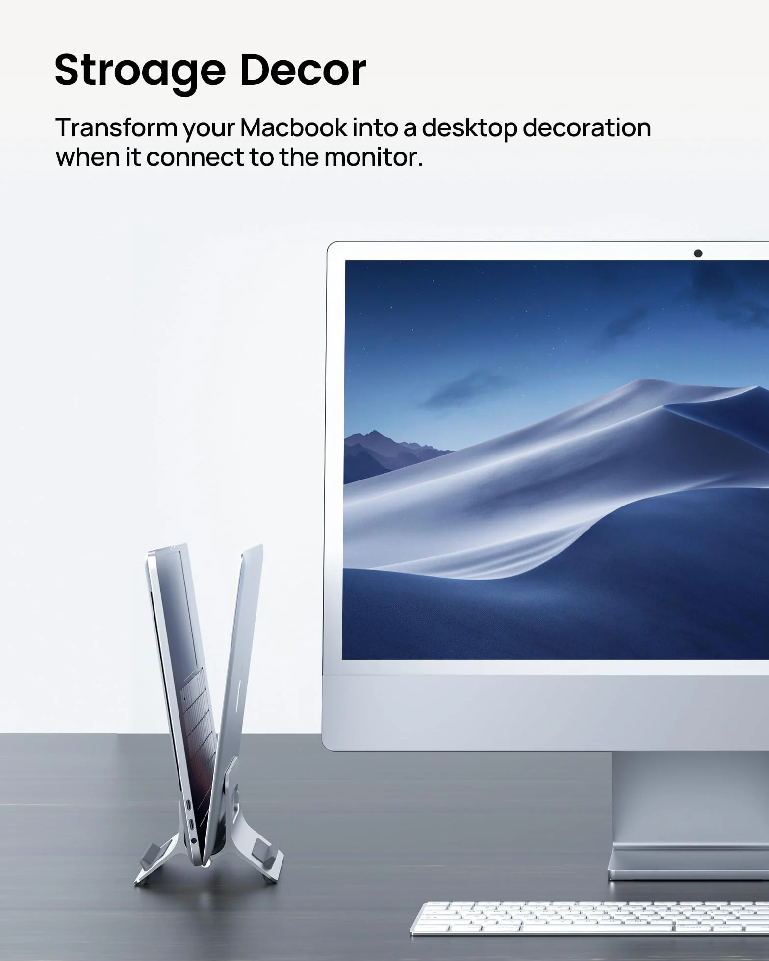 SODI Pionowy Stojak na Laptop z Automatyczną Blokadą Grawitacyjną, Aluminiowy Stojak do MacBooka i Laptopów