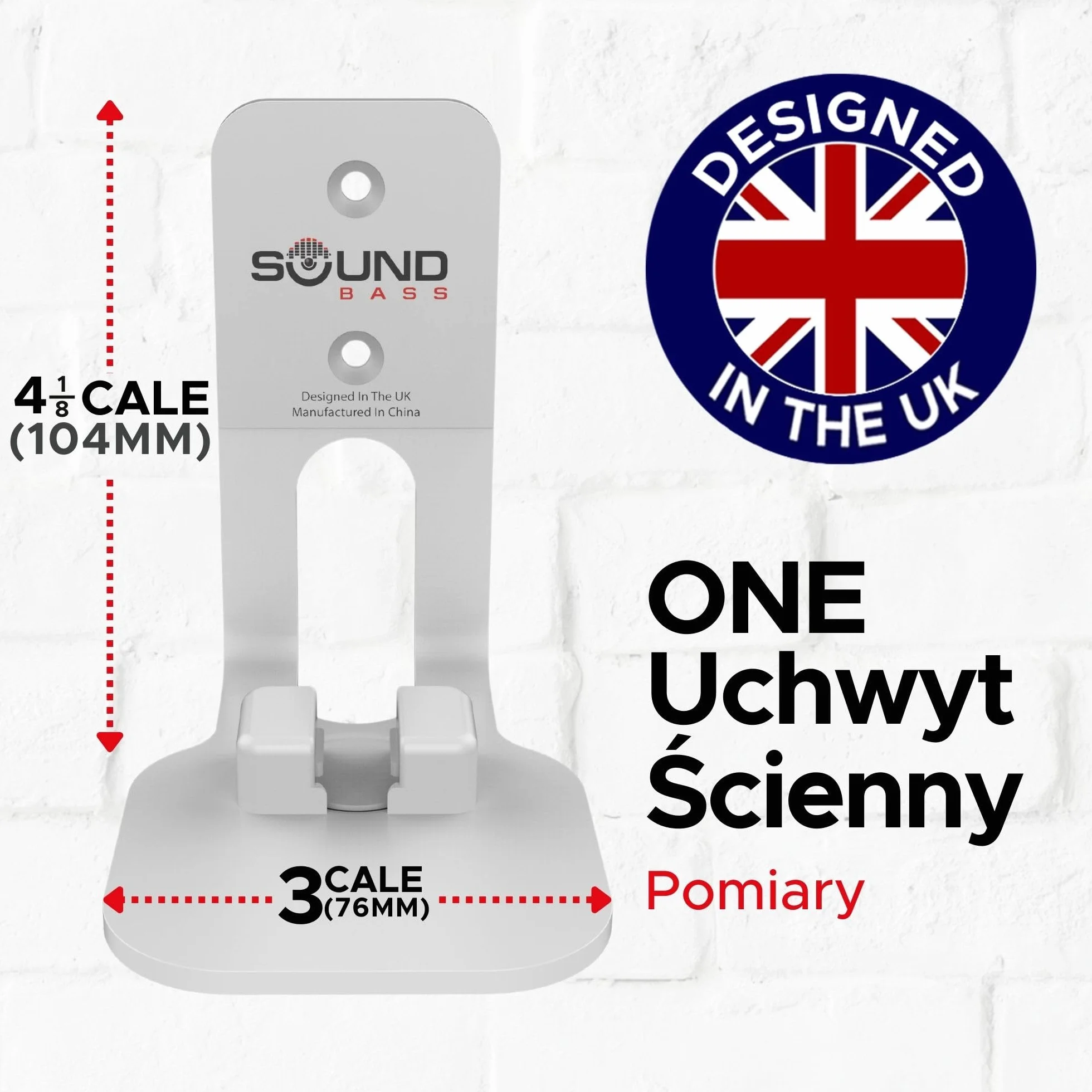 ONE, Gen 2, SL & Play:1 Uchwyt Ścienny, Zestaw Podwójny (2 szt.), Biały, Kompatybilny z Sonos ONE, Gen 2, ONESL i PLAY1