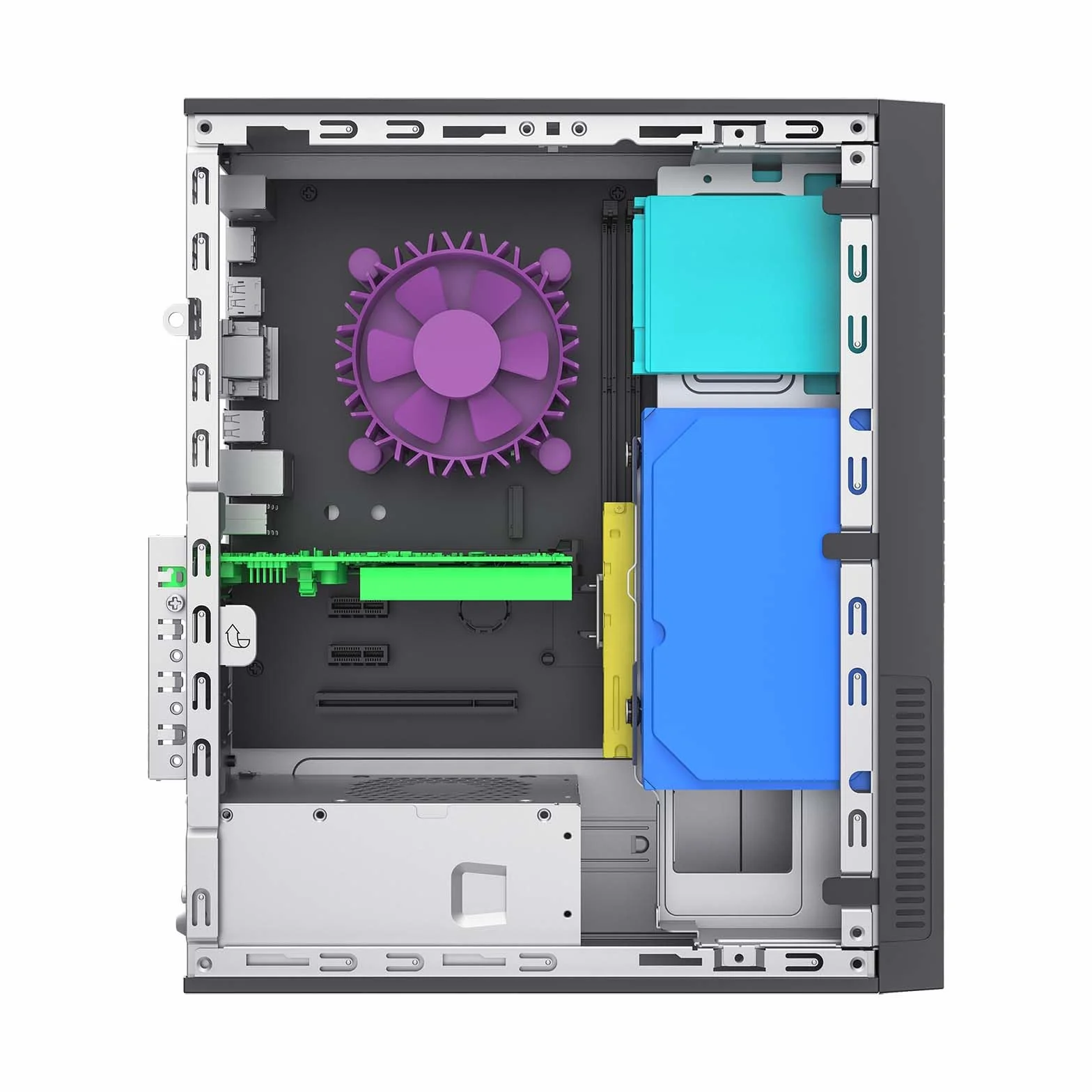 Akyga Obudowa Komputerowa SFF AK-302-01BL do Media Center Mini PC Micro ATX Mini ITX, USB-C + 2X USB 3.0 + USB 2.0, CTIA, Kensington, czarna, bez PSU