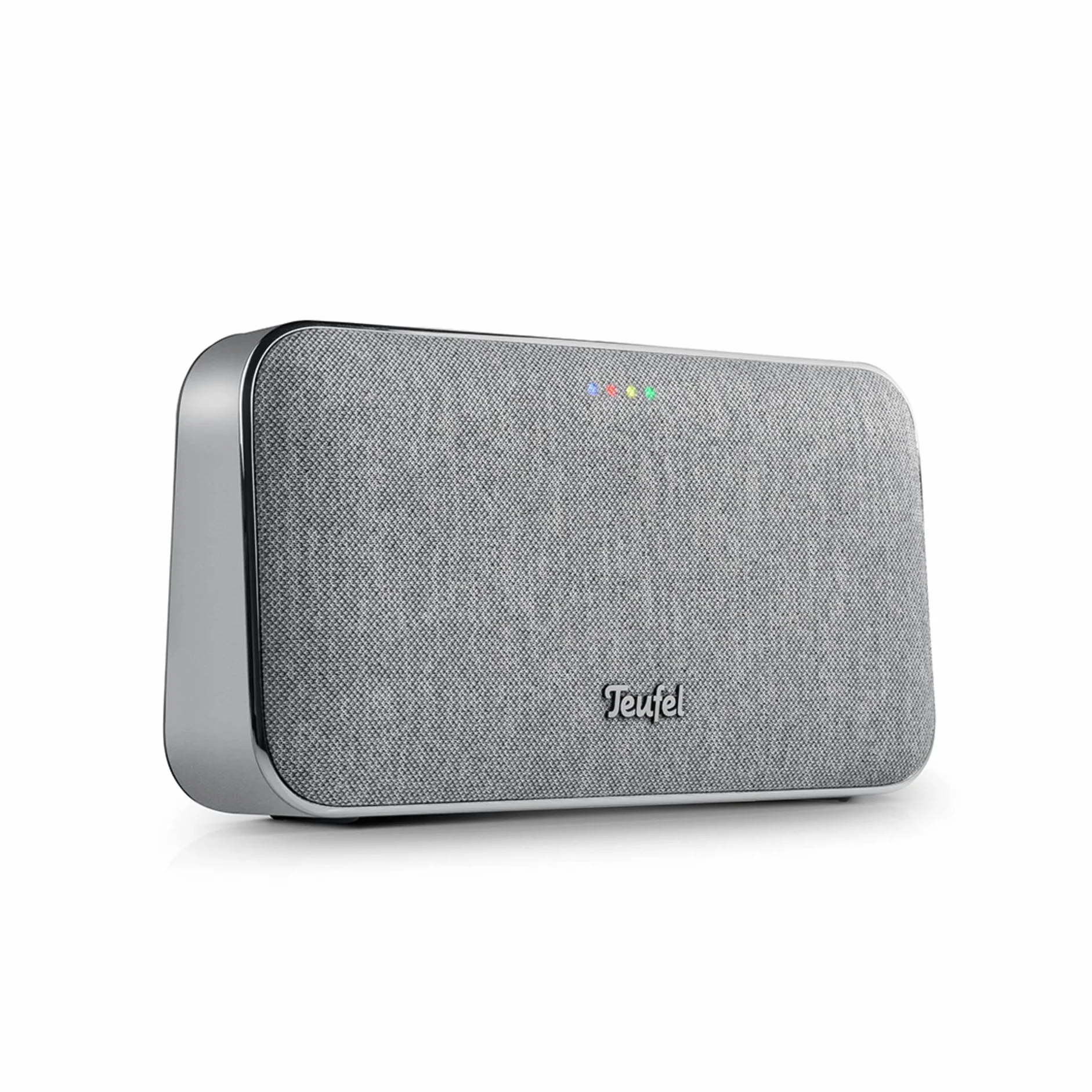 Bezprzewodowy głośnik Bluetooth Teufel MOTIV® GO Voice - przenośny głośnik Bluetooth z długim czasem pracy na baterii (16 h) i obsługą głosową WLAN, Google Assistant, Chromecast B - srebrny