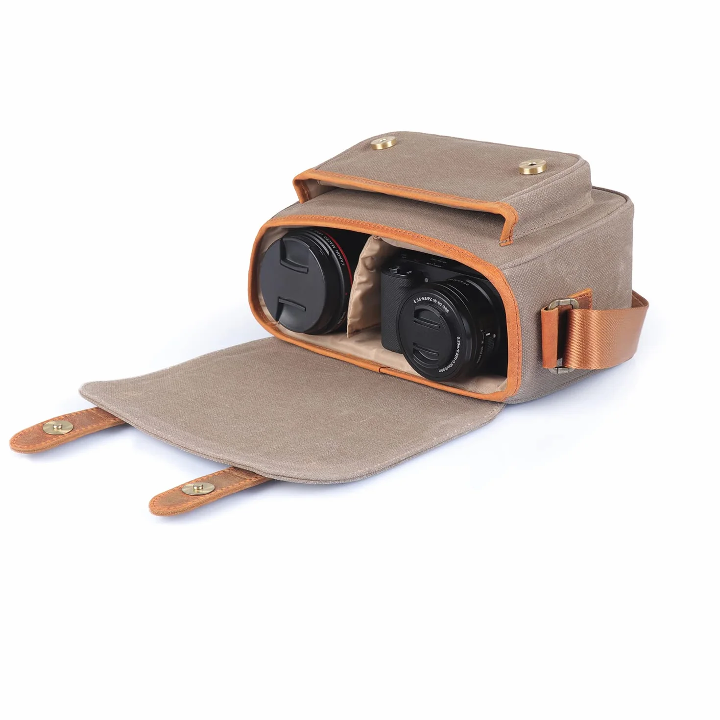 MegaGear - Sequoia Torba Na Aparat Wodoodporna Kompatybilna Z Aparatami DSLR I - Nerz/wielbłąd, jeden rozmiar, MegaGear Sequoia wodoszczelna torba na aparat Canon, Nikon, Sony aparaty systemowe, DSLR,