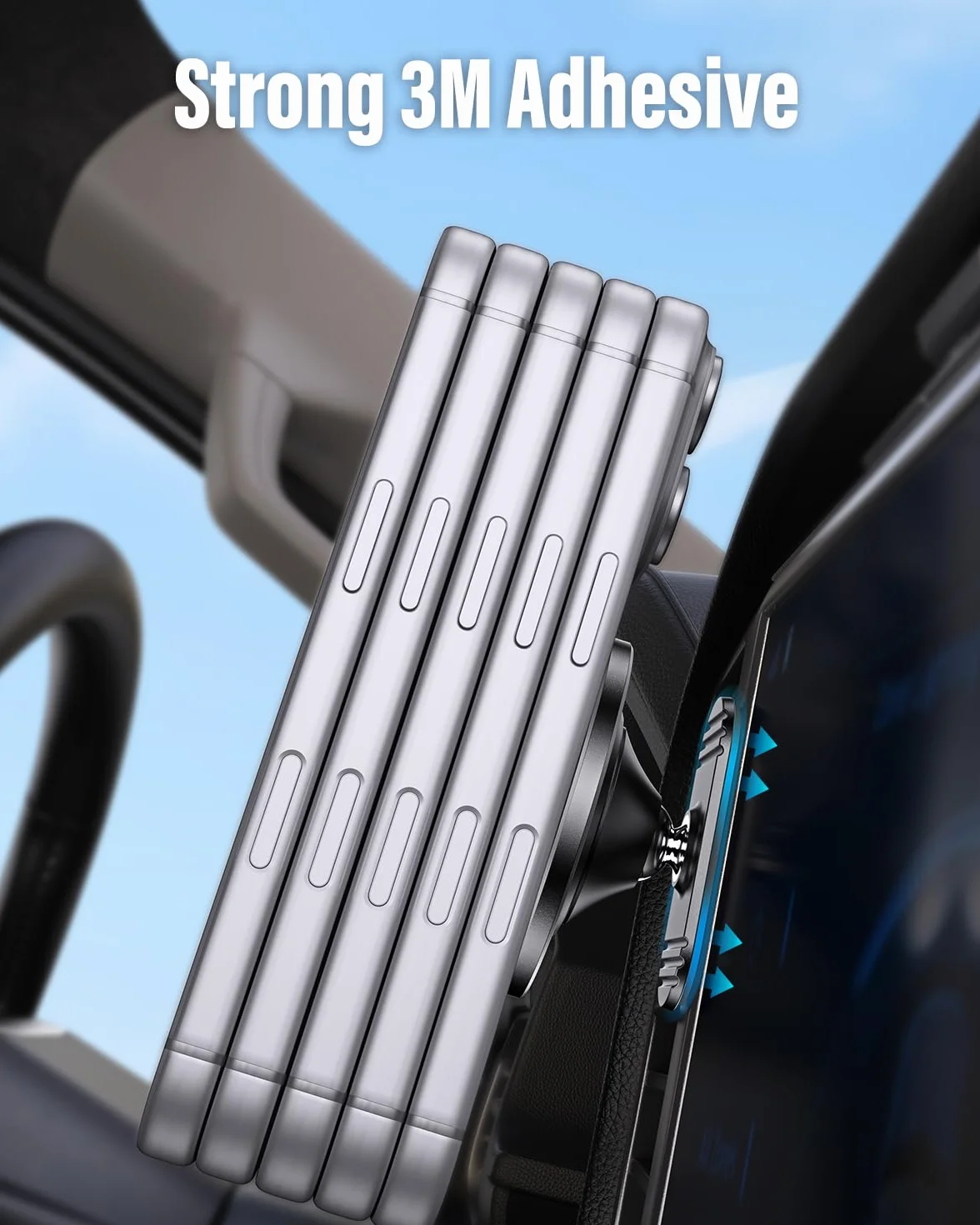 APPS2Car Magnetyczny Uchwyt na Telefon, Kompatybilny z MagSafe, 17 Magnesów N56, Obrót 360°, Kompaktowy Uchwyt do Deski Rozdzielczej, Biurka, Kuchni i Łóżka