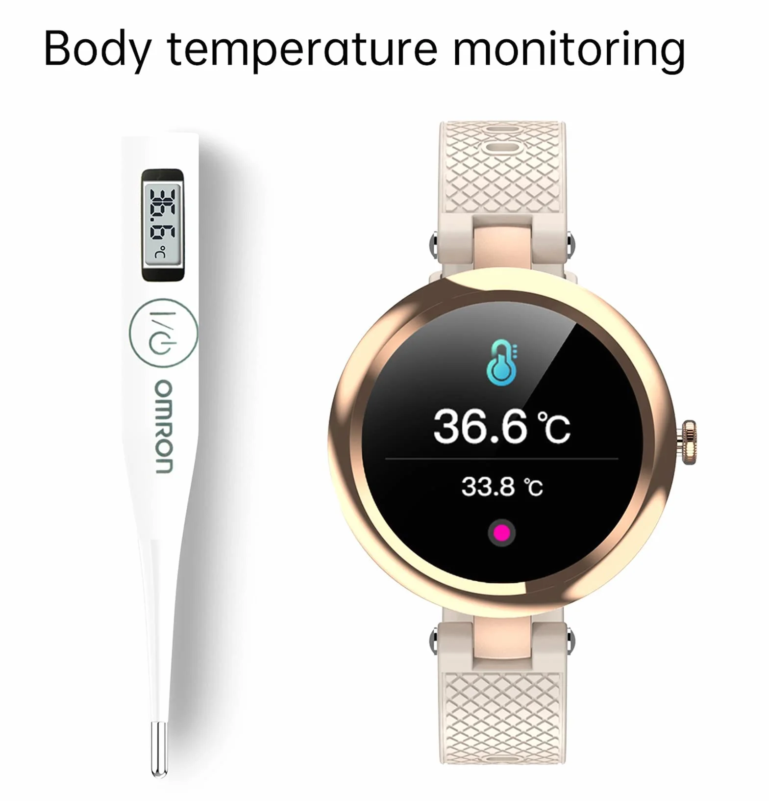 Inteligentny zegarek dla kobiet Inteligentne zegarki na telefony z systemem Android iOS Fitness Tracker z temperaturą ciała Tętno Ciśnienie krwi Monitor snu Smartwatch Kompatybilny Android iOS Złoty