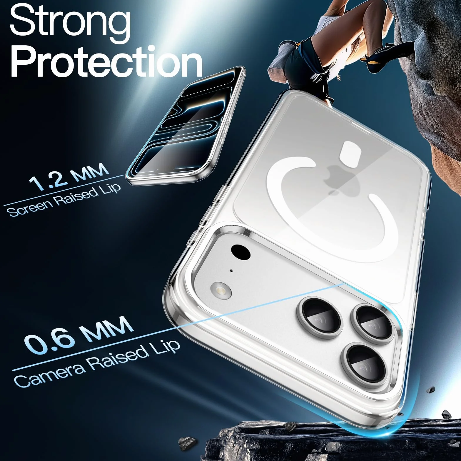 JETech Magnetyczne Etui dla iPhone 17 Pro 6,3 Cala Kompatybilne z MagSafe, Odporny na Wstrząsy Osłona Bumper Telefonu, Odporna na Zarysowania Przejaśniać Tył (Przezroczyste)
