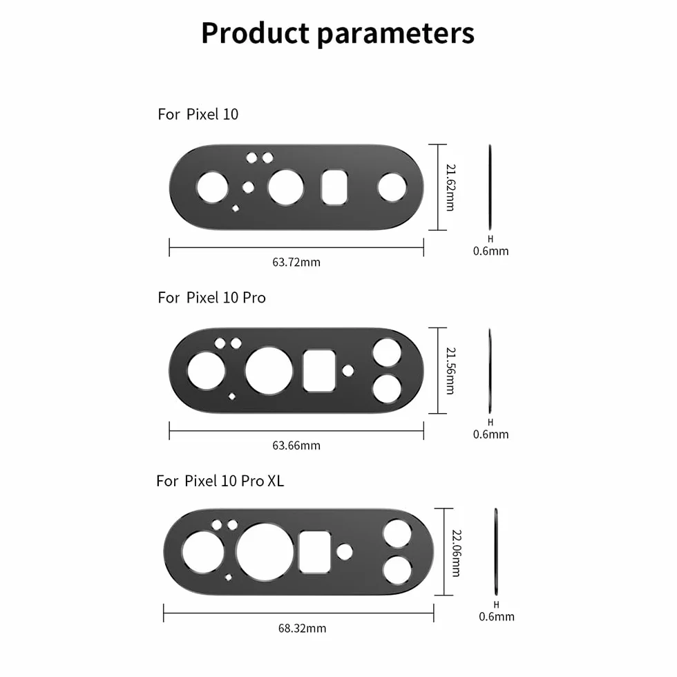 dla Google Pixel 10 Pro XL Folia Ochronna na Soczewki, [2 Pack] Aluminiowa Osłona Obiektywu Aparatu, Etui Przyjazny, Anti-Scratch-Czarny