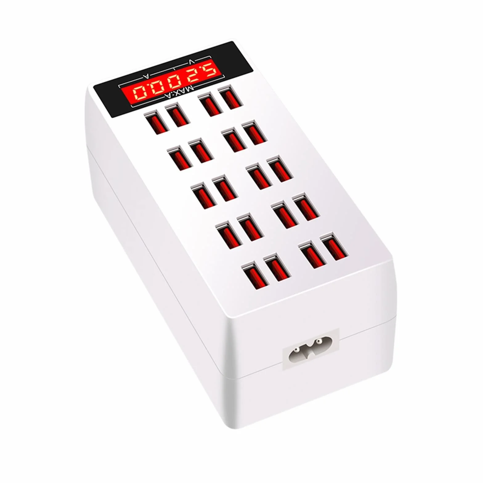 Wielofunkcyjna ładowarka USB, Ładowarka USB Stacja ładująca USB, stacja ładująca do wielu urządzeń Szybkie ładowanie z ekranem LCD Cyfrowy wyświetlacz do tabletów telefonicznych Smartfonów(820)