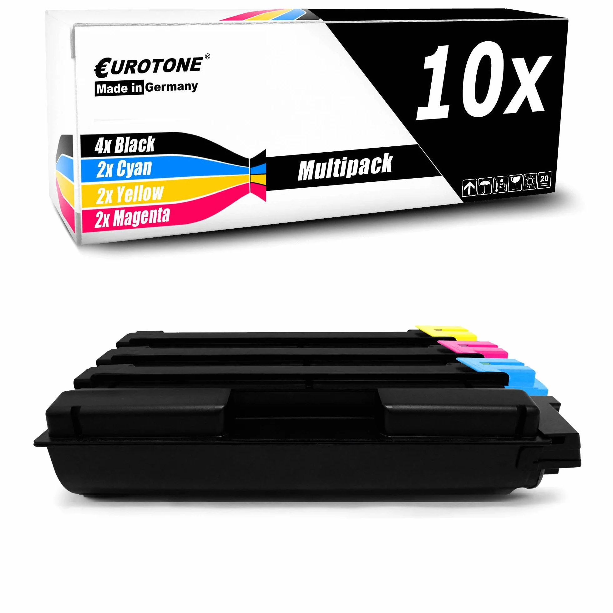 Eurotone Toner w zestawie 10x toner kompatybilny z Kyocera TASKalfa 406ci zamiennik TK-5215 CKMY