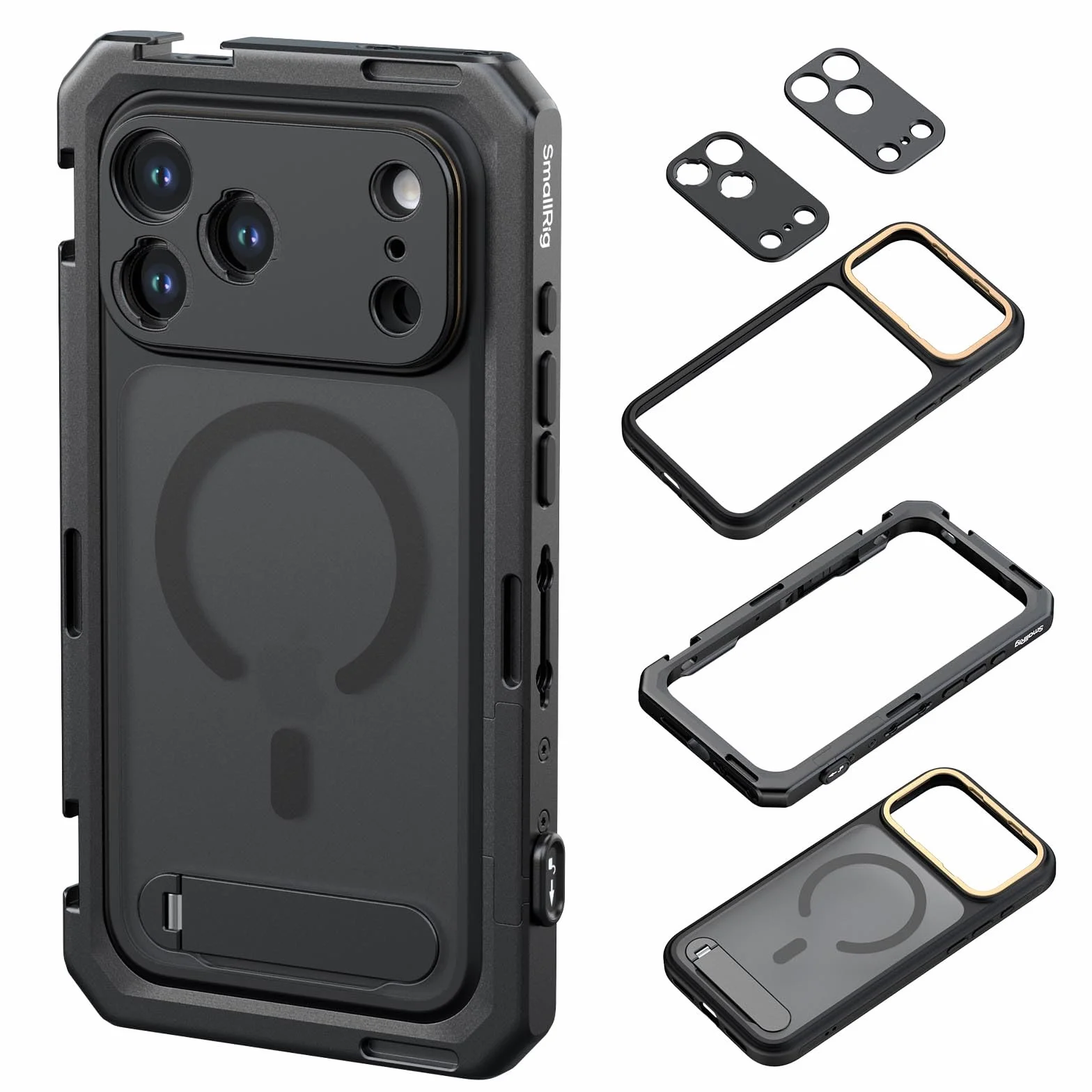SMALLRIG Mobilna klatka wideo do iPhone'a 17 Pro, z etui/miękką ramką z TPU/mocowaniem T i tylną płytką obiektywu z gwintem 17 mm, zestaw wideo do nagrywania wideo, vlogów, edycja flagowa - 5542